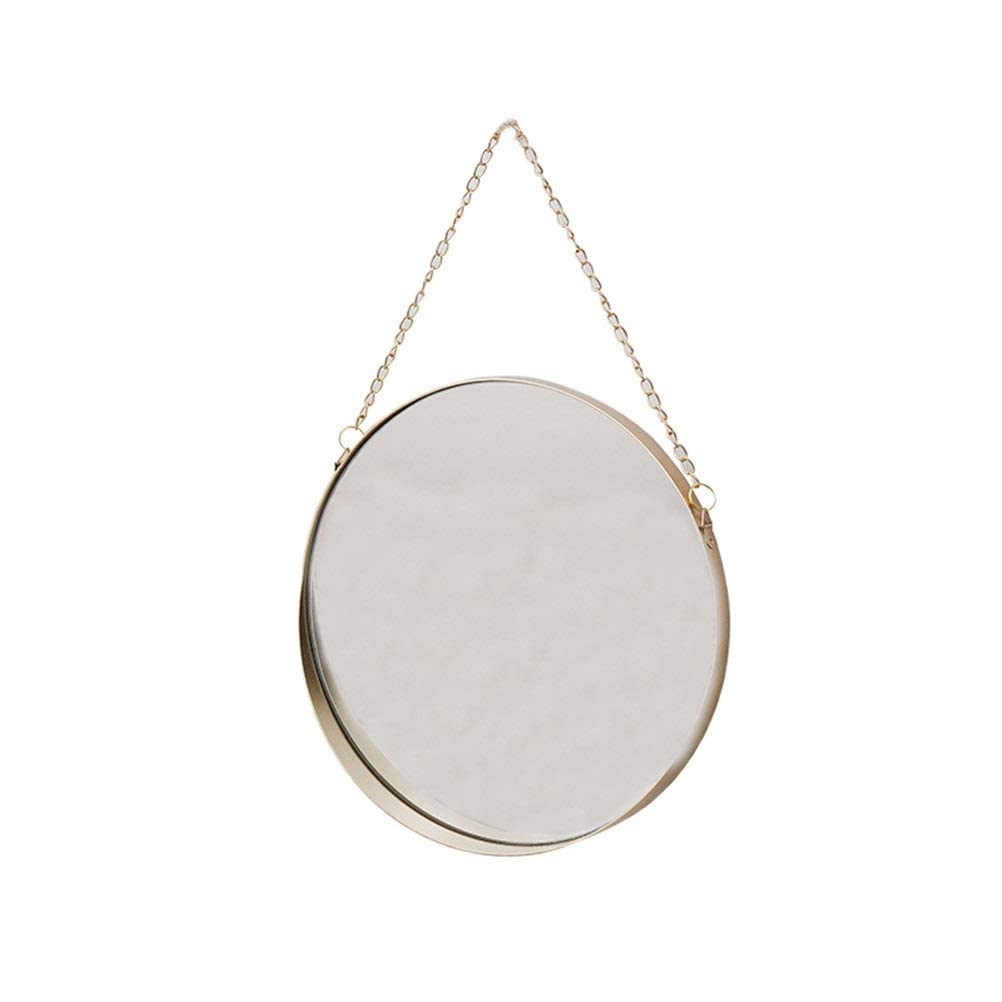 Round Metal Bathroom Mirror - Wall Mounted Vanity Mirror for Makeup & Salon Decor, Rust-Resistant Bathroom Wall Art, Perfect for Toilet & Powder Room Decoration (Use in Bathrooms, Bedrooms, Dressing Rooms)