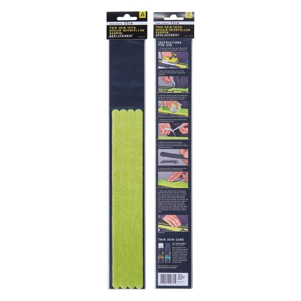 Fischer Twin Skin 100% Mohair Ski Skins - Narrow Grip for Backcountry & Cross-Country Skiing | Lightweight & Durable Climbing Skins for Alpine Adventures
