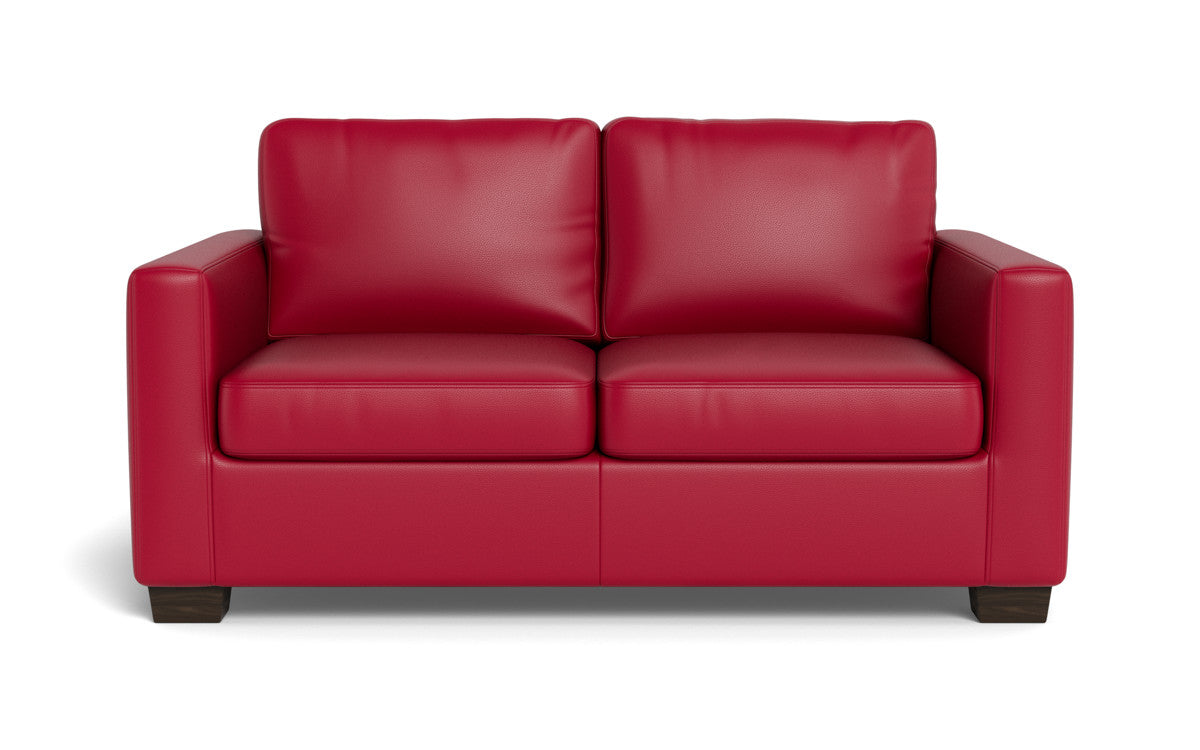 Track 62 Genuine Leather Loveseat Sofa - Modern Two-Seater Couch for Living Room, Lounge & Office - Comfortable Leather Recliner for Home Decor