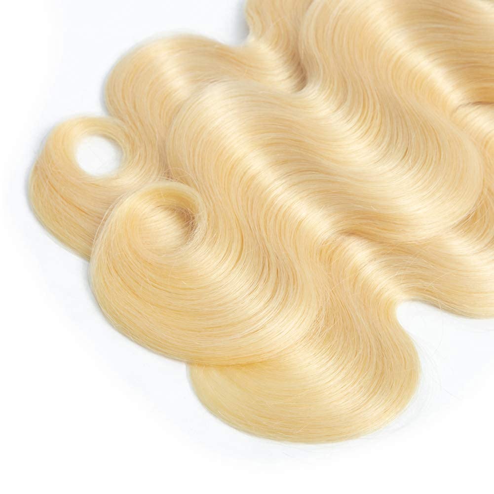 10A Grade 32 Inch Long 613 Body Wave Brazilian Human Hair Extensions - Virgin Remy Unprocessed Weft - Blonde Body Wave Bundle for Wet & Wavy Styles | Perfect for Daily Wear, Parties & Special Occasions