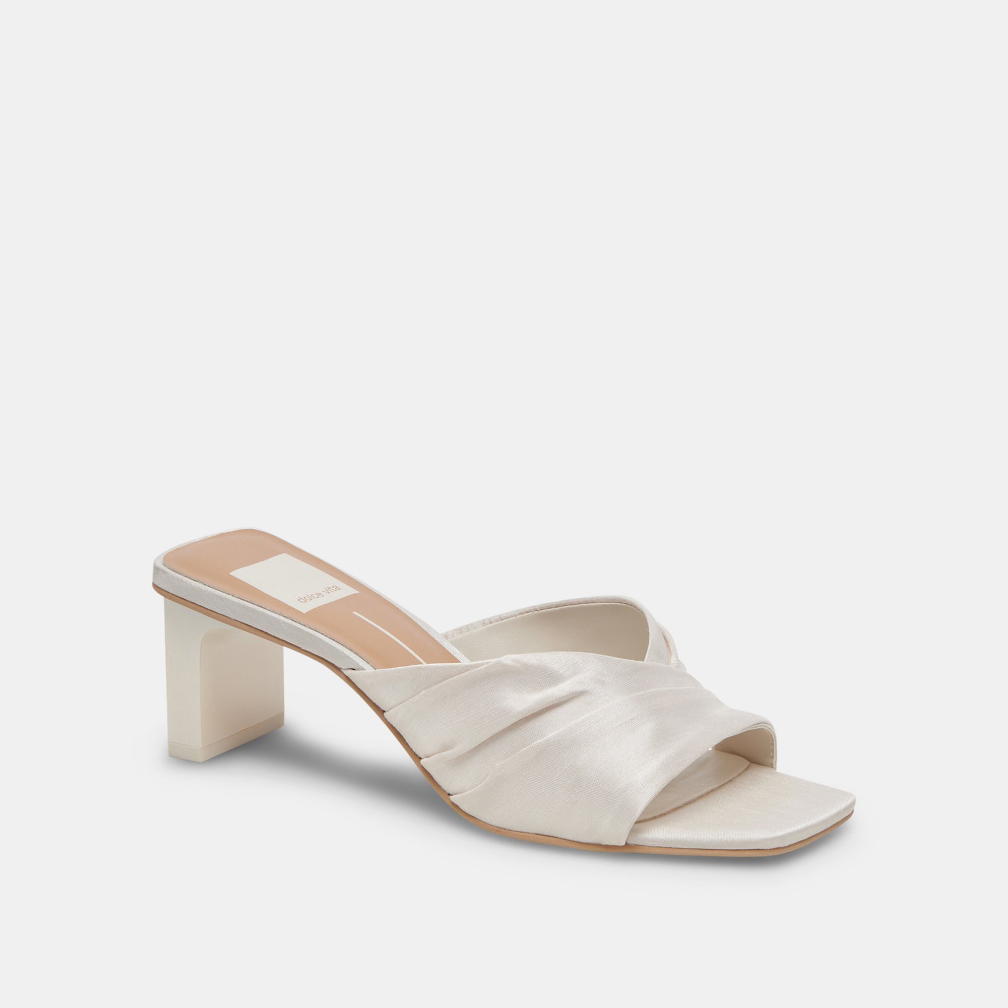 CARLAN Women's Off-White Silk High Heels - Elegant Pointed Toe Pumps for Weddings, Parties & Office Wear | Comfortable Dress Shoes for Formal Occasions