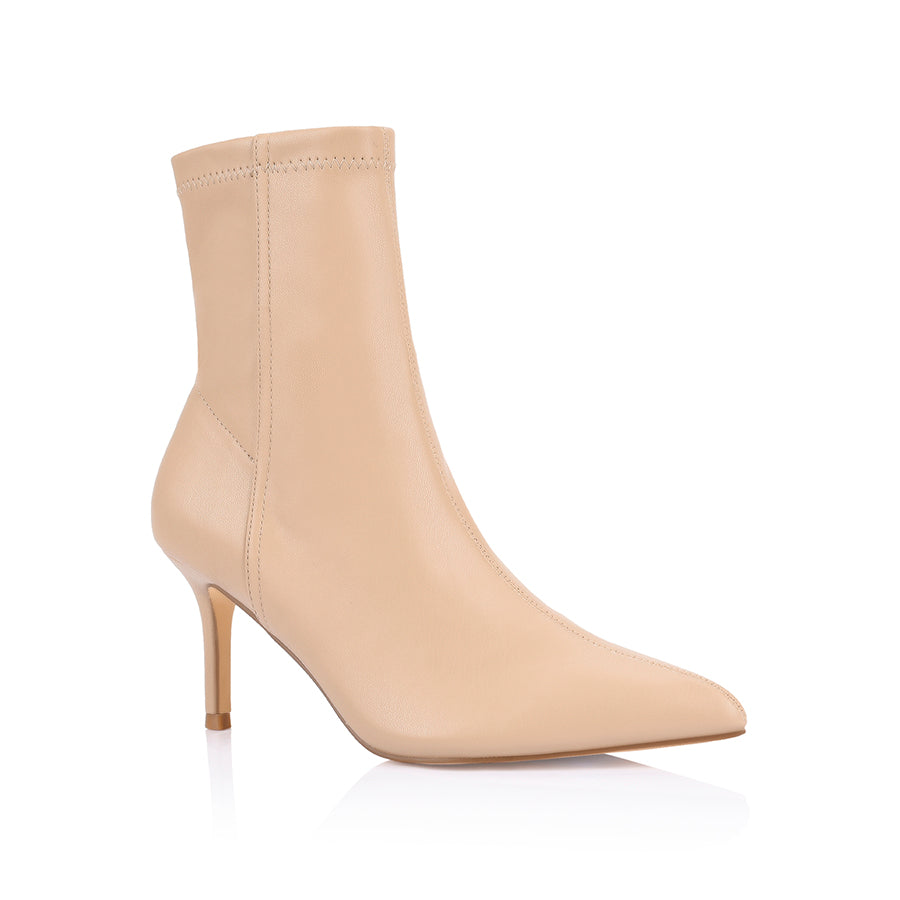 Bella Stretch Ankle Boots for Women - Comfortable Beige Stretch Boots for Casual Wear & Everyday Outfits | Perfect for Work, Date Night & Fall Fashion