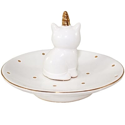 Camille Uni Cat Ring Tray - Elegant Jewelry Dish for Rings, Earrings & Small Accessories - Perfect for Vanity, Dresser & Bathroom Organization