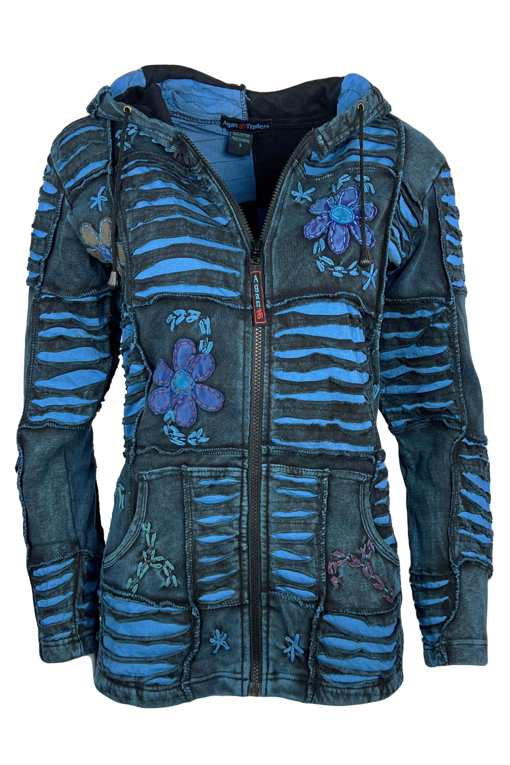 Agan Traders 2025 Spring Tie-Dye Patch Embroidered Women's Zip Up Hoodie Jacket - Trendy Free-Spirited Fashion for Casual Wear, Street Style & Outdoor Activities