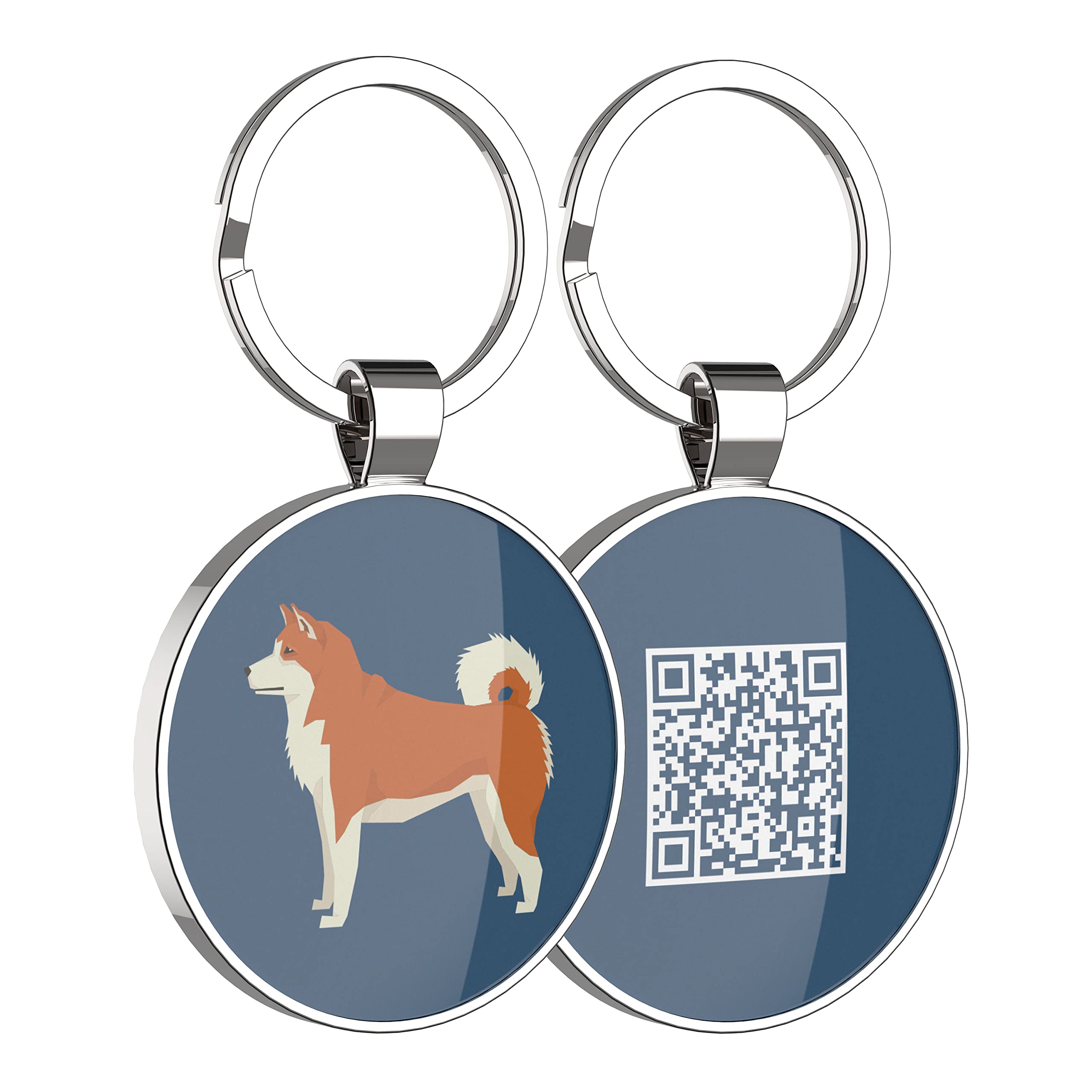 Personalized QR Code Dog Tags - Custom Engraved Pet ID Tags with Online Profile to Prevent Lost Pets | Perfect Gift for Akita Dogs & All Breeds | Ideal for Travel, Hiking & Daily Walks