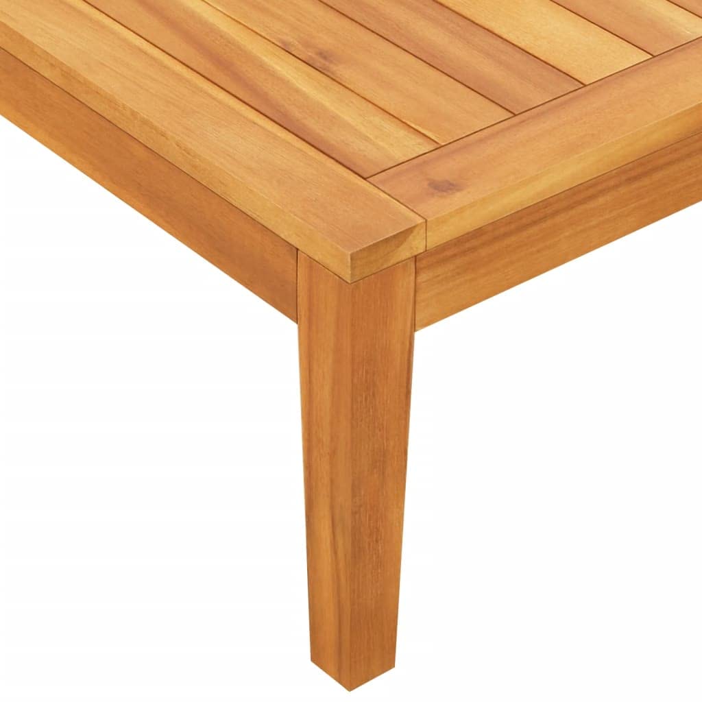 CHARMMA Patio Bench with Table - Dark Gray Cushions, Solid Acacia Wood Outdoor Furniture for Garden, Deck, Porch & Backyard Relaxation