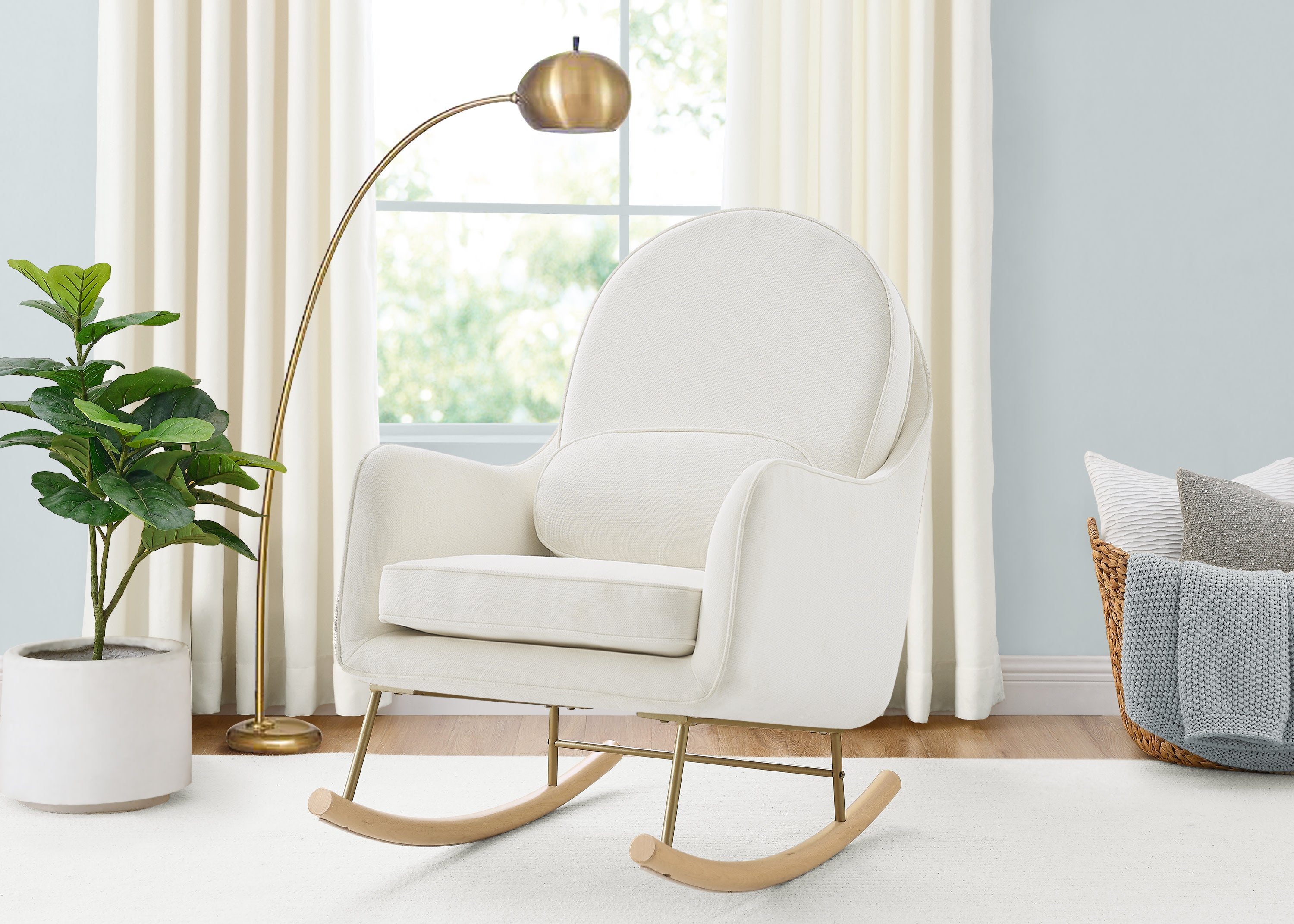 LiveSmart Evolve Fabric Ella Rocker - Comfortable & Stylish Rocking Chair for Living Room, Nursery, or Office Relaxation