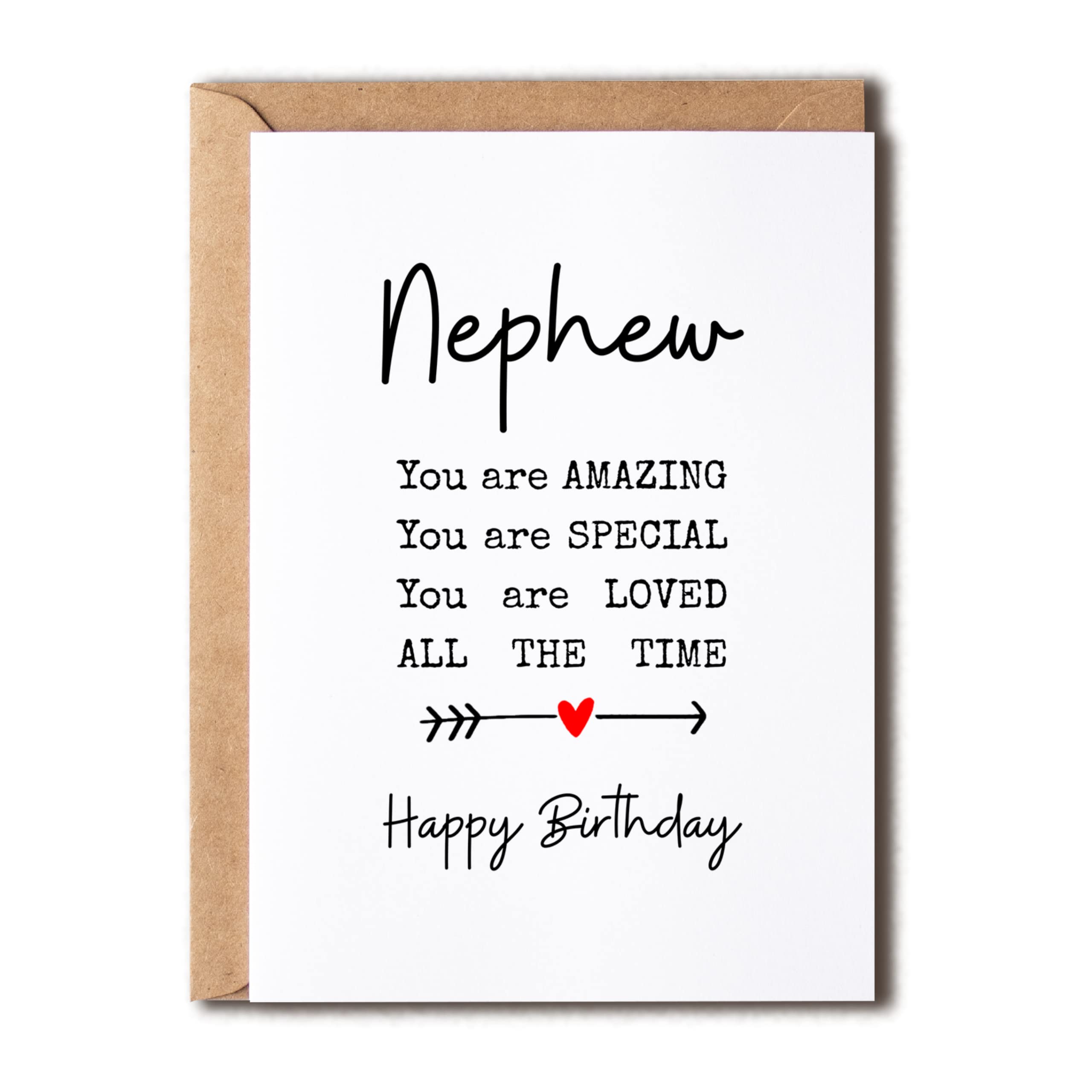 Amazing Nephew Birthday Card with Heartfelt Poem - Thoughtful Greeting Card for Nephew's Special Day - Perfect for Birthdays, Celebrations & Showing Love