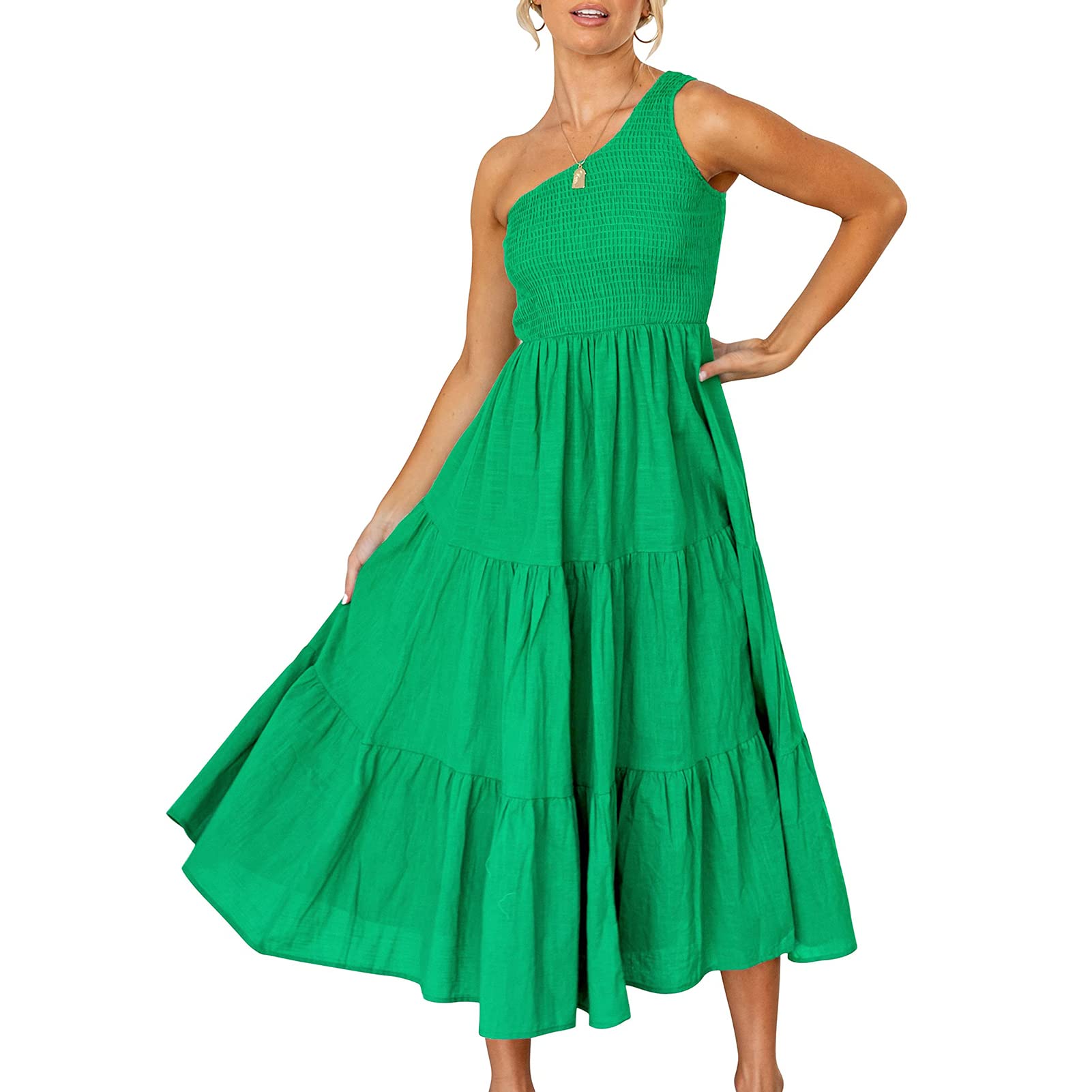 Ejoyous Women's Floral Print V-Neck Flutter Sleeve Button Front Ruffle Hem Dress - Casual Summer Dress for Beach, Party & Everyday Wear