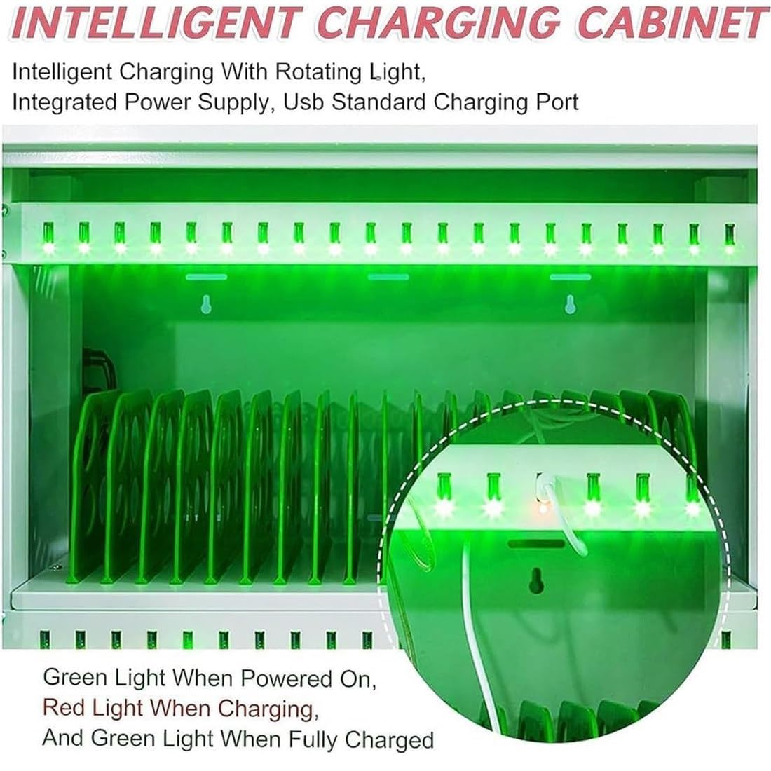 12-Slot USB Charging Station & Phone Storage Locker - Rechargeable Mobile Phone Jail Cabinet for Cell Phones & Tablets | Perfect for Office, Classroom, Gym & Public Spaces