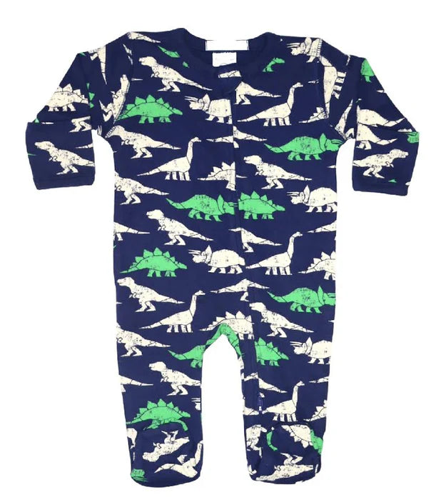 Dino Denim Baby Footie Pajamas - Soft & Comfortable Sleepwear for Infants & Toddlers - Perfect for Bedtime, Playtime & Photo Shoots