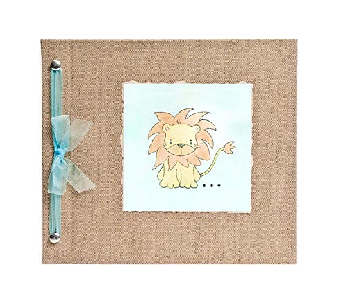 Beautiful Baby Memory Book Keepsake - Lion Theme Baby Boy Journal & Photo Album for First Year Milestones | Perfect Baby Shower Gift & Newborn Keepsake for Parents