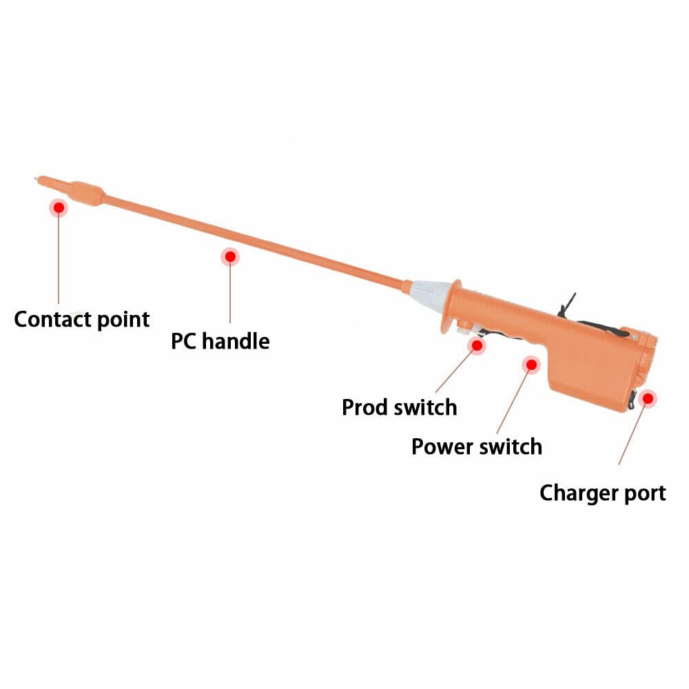 Rechargeable Electric Animal Prod 8000-10000V - Livestock Shock Stick for Pigs, Cattle & Farm Animals - Safe Handheld Shock Prodder with Battery - Perfect for Herding, Training & Farm Management