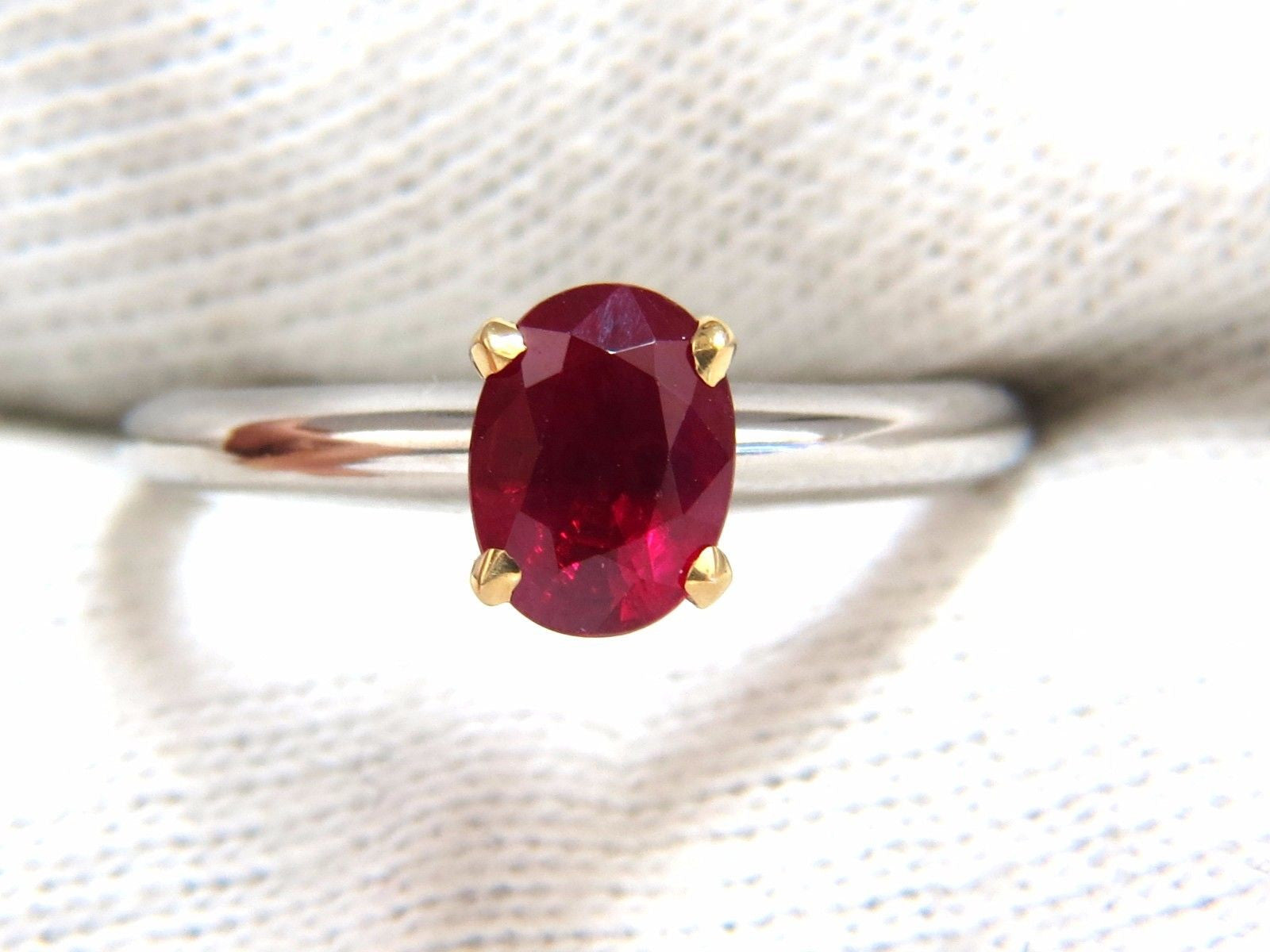 GIA Certified 1.23 Carat Natural Ruby Engagement Ring in 18K Gold or Platinum - Perfect for Proposals, Anniversaries & Special Occasions