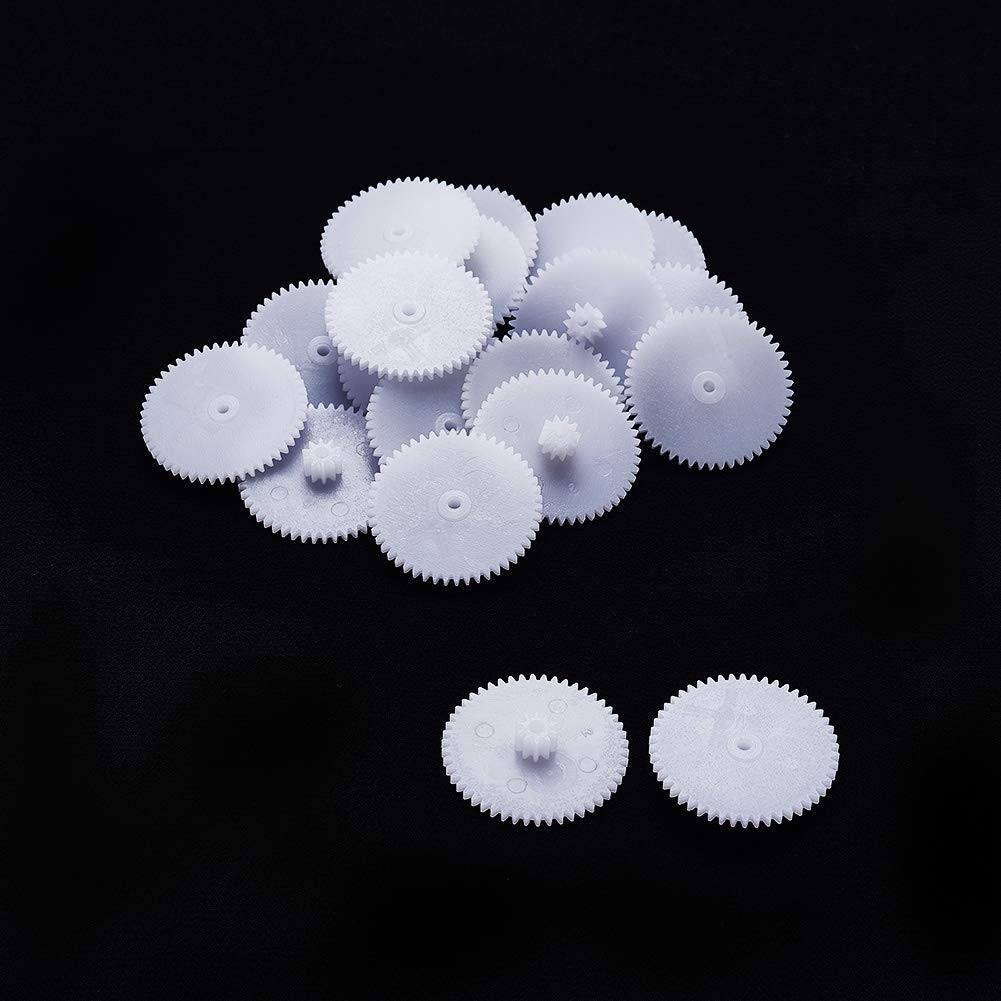 Othmro 50 Teeth 0.5 Modulus Plastic Gear Pulley Set - 20pcs DIY Robot Motor Worm Crown Shaft Accessories Kit for RC Cars, Toys, and Hobby Projects | Perfect for STEM Education and Mechanical Engineering Enthusiasts