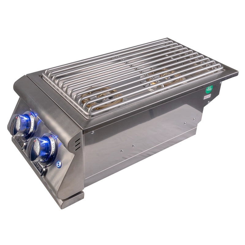 Buck Grill Double Side Burner - Portable Outdoor Gas Grill for Camping, Tailgating & Backyard BBQs | Heavy-Duty Stainless Steel Construction