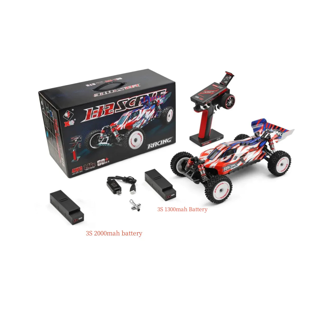 WLtoys 124008 1/12 Scale Brushless RC Buggy - 4WD High Speed Remote Control Car with 2.4Ghz, 60km/h - Perfect for Off-Road Racing, Backyard Driving & RC Hobby Enthusiasts