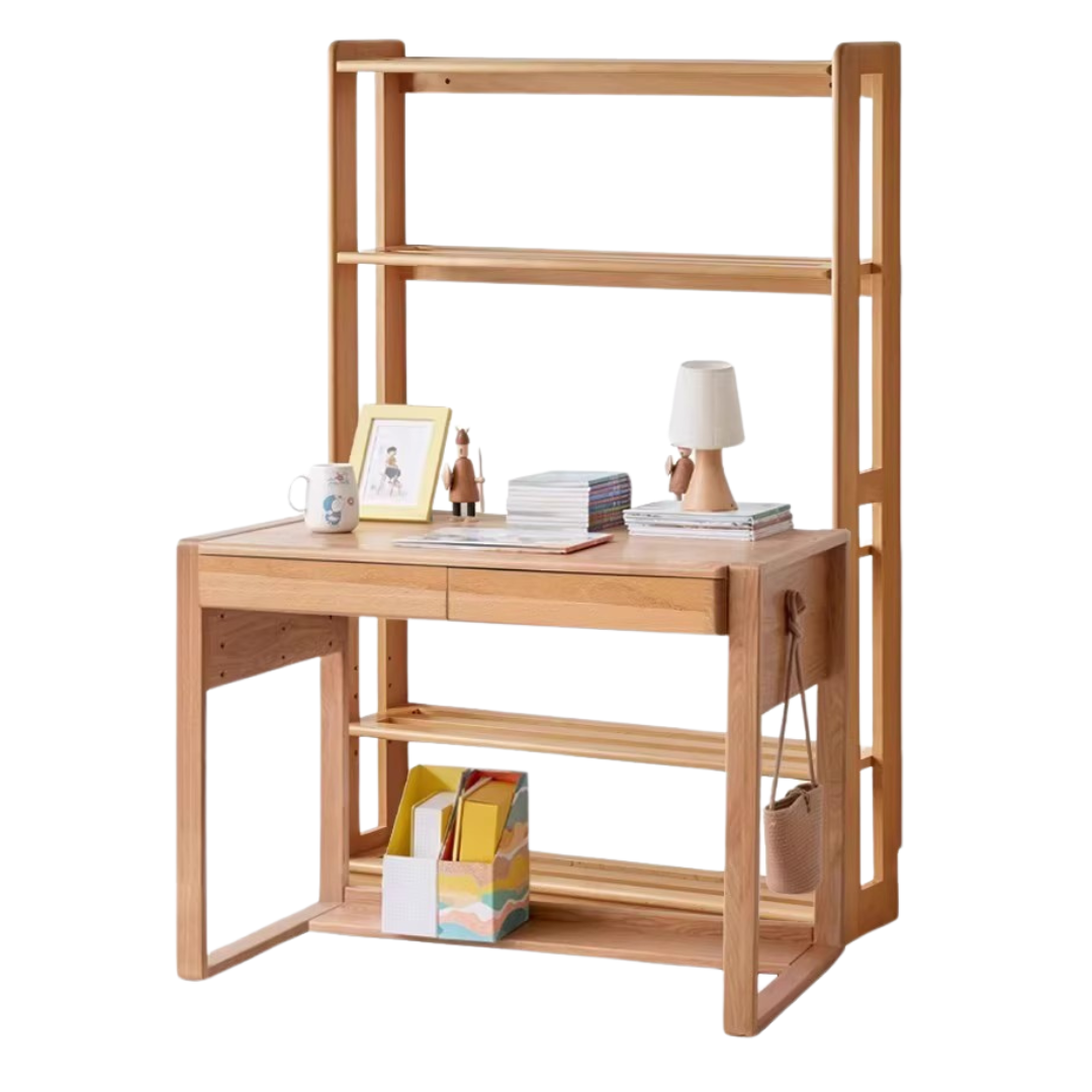 39.4x23.6x29.5 inch/ 100x60x75сm/ Natural Wood color/ Beech Children39s Adjustable Bookshelf + Children39s Lifting Desk