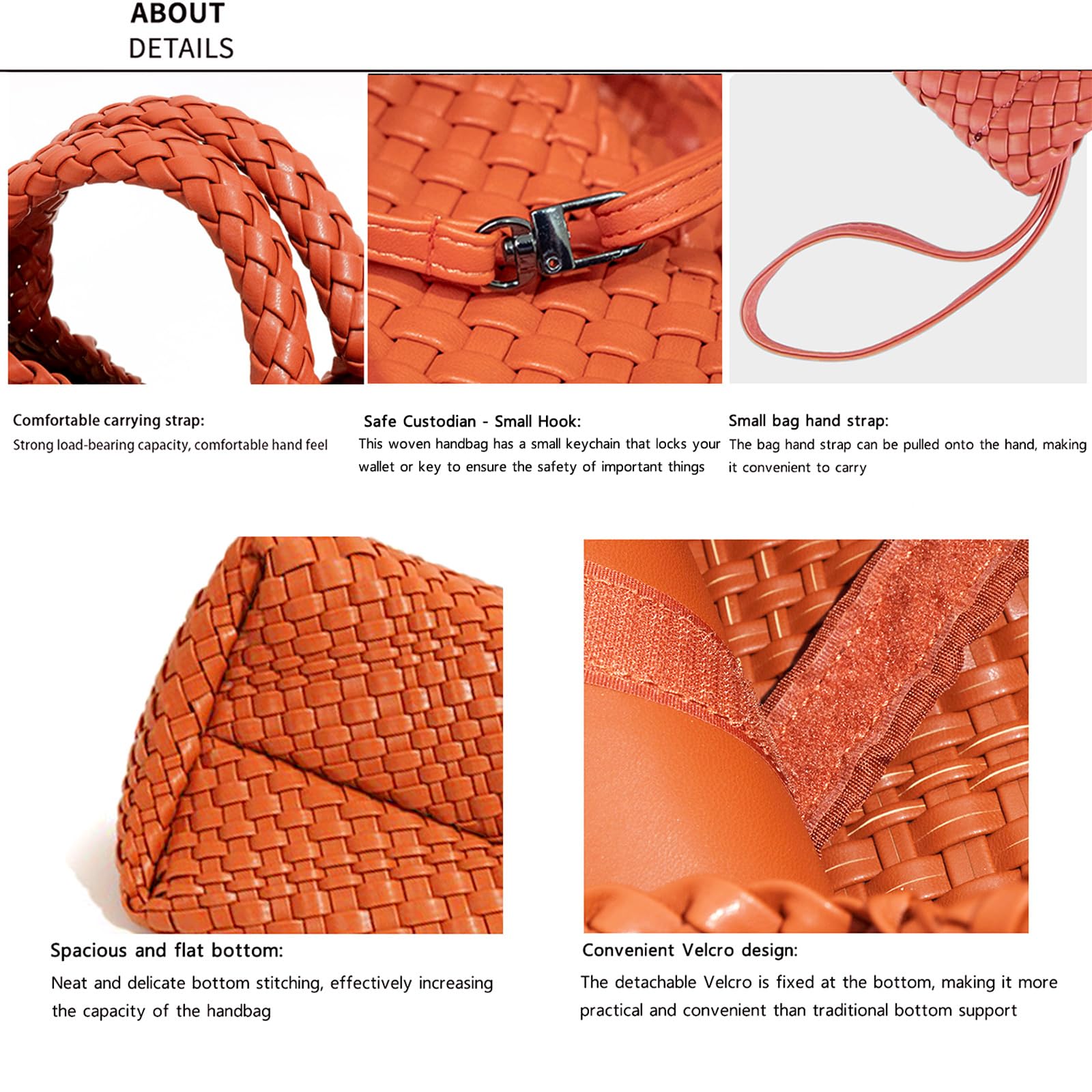 JINMANXUE Women's Fashion Woven Tote Bag - Large Capacity Shopper Bag for Travel, Work & Daily Use - Stylish Shoulder Handbag Purse for Women