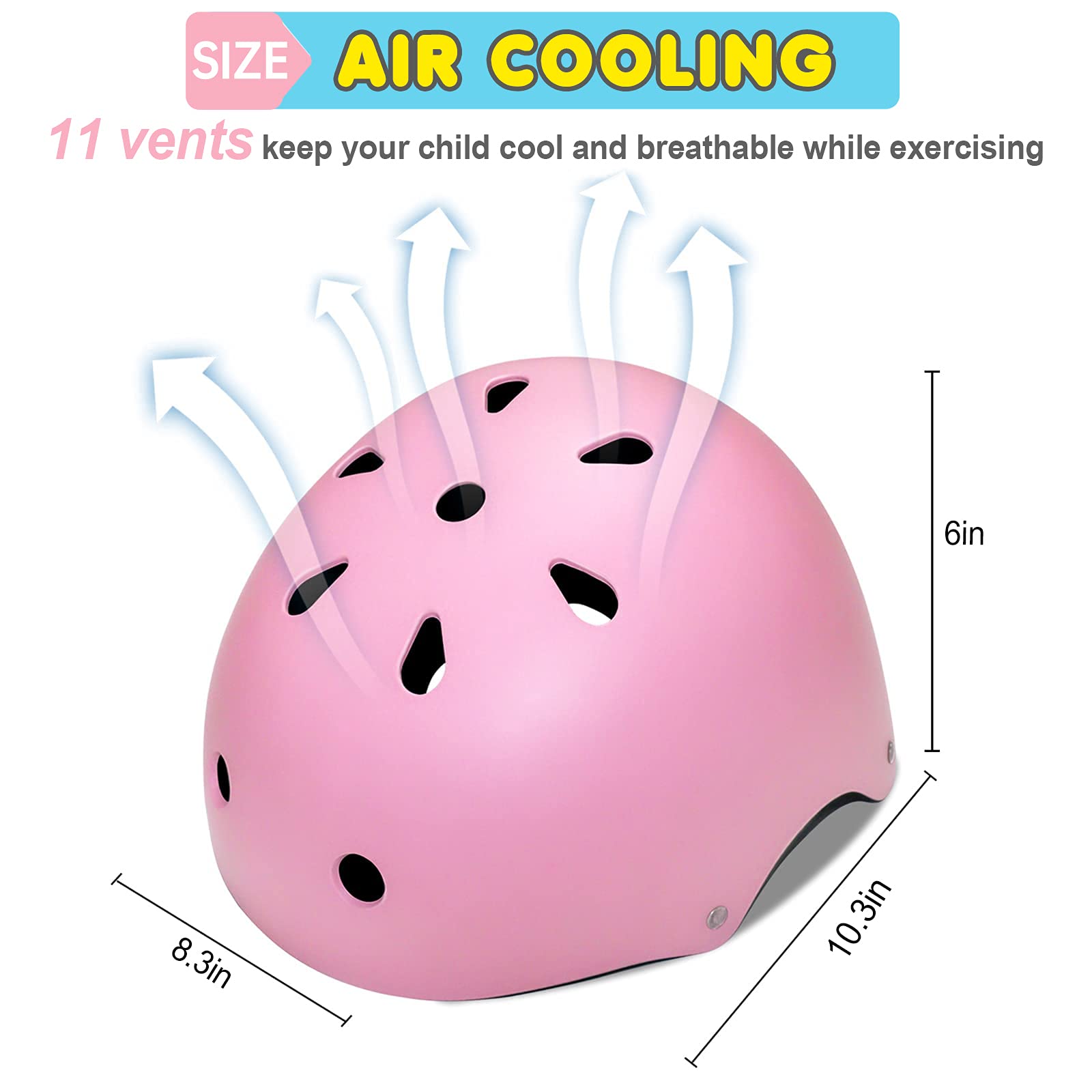 BURSUN Adjustable Kids Bike Helmet for Boys & Girls Ages 2-14 - Lightweight Multi-Sport Helmet for Biking, Skateboarding, Scooter & Roller Skating with Ventilation - Perfect for Outdoor Play & Safety Protection