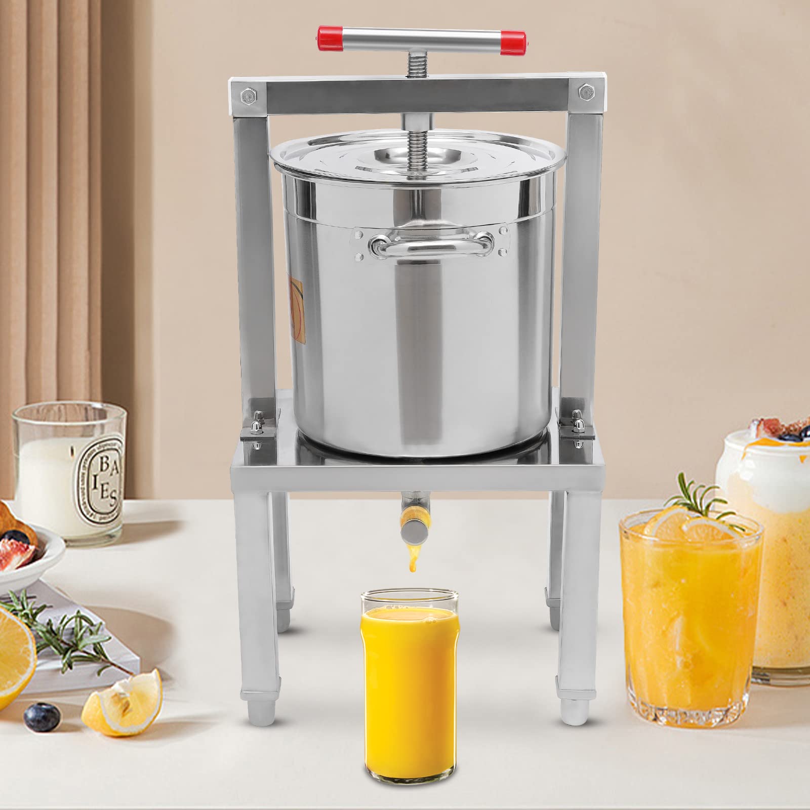 LYNICESHOP Large Manual Fruit Wine Press - Grape, Apple, Honey & Beeswax Extractor for Cider Making, Beekeeping & Home Brewing | Perfect for Winemaking, Juice Extraction & DIY Craft Projects