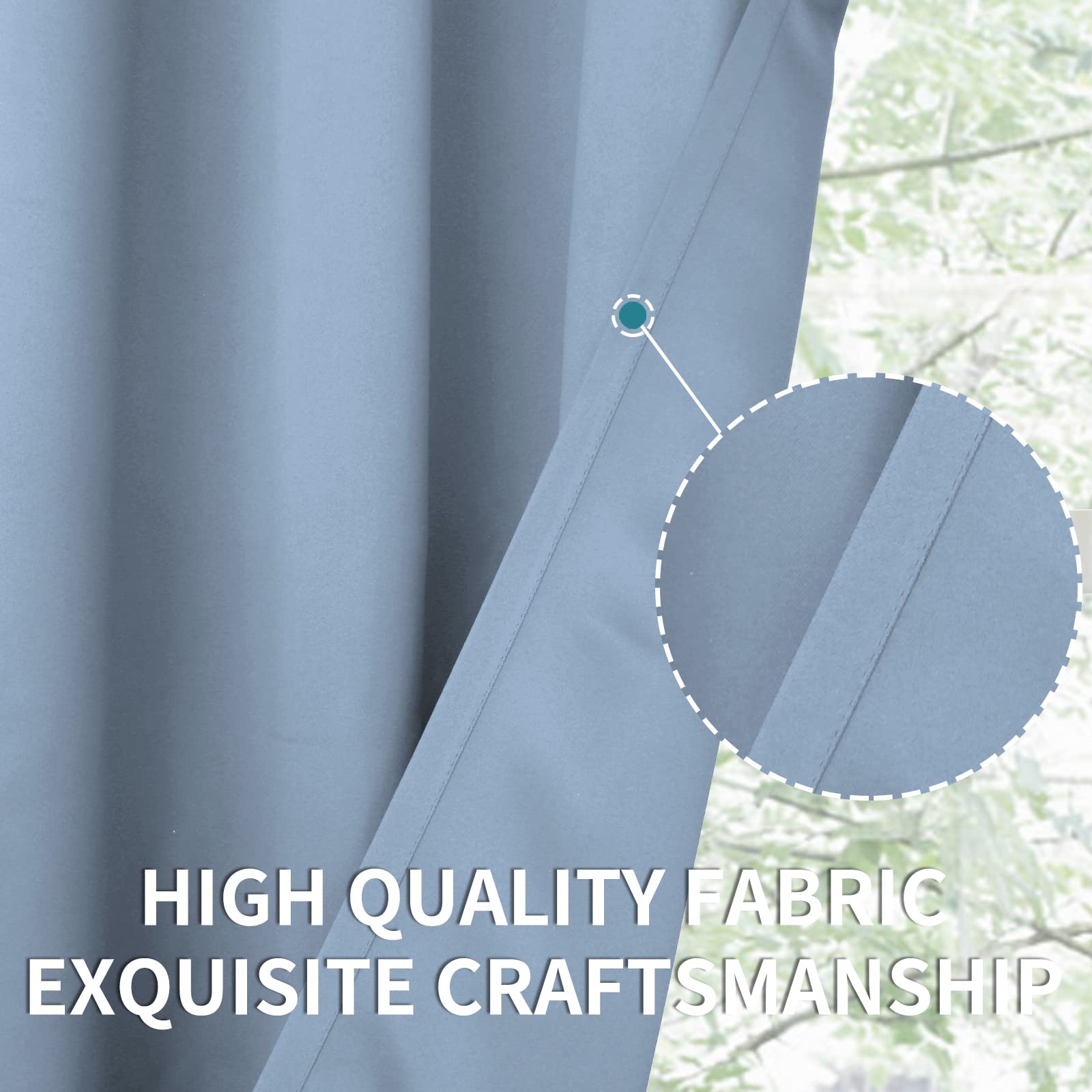 BGment Extra Long Blackout Curtains for Sliding Glass Doors - 120 Inch Room Darkening Window Drapes, Living Room Divider & Doorway Privacy Curtain (Spa Blue, 1 Panel, 100