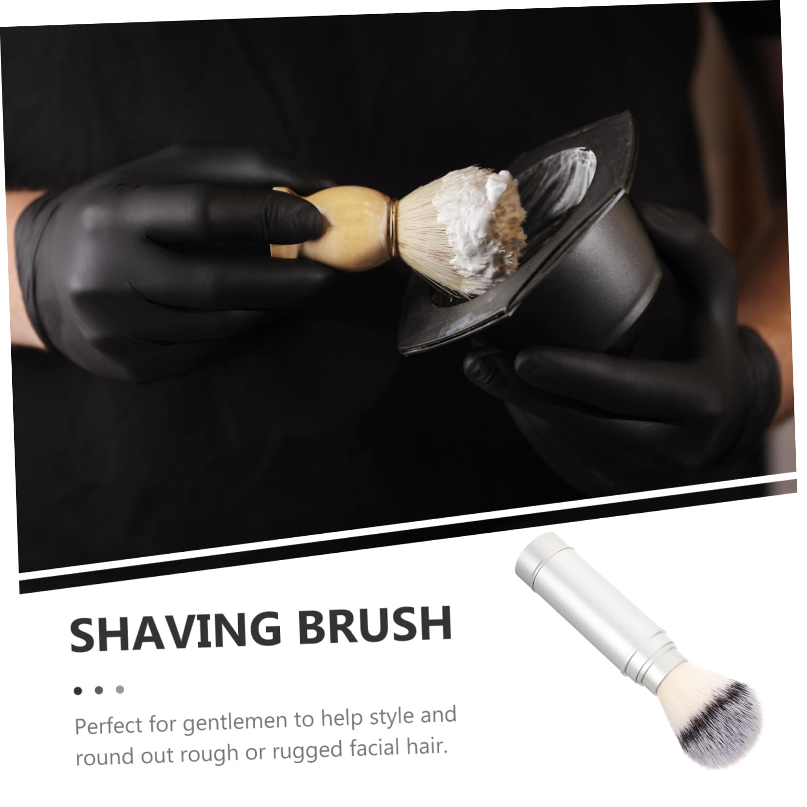 Premium Men's Shaving Brush - Travel Beard Brush with Soft Synthetic Bristles for Smooth Shaving | Ideal for Home & Travel Use, Grooming Kit Essential, Perfect Gift for Men