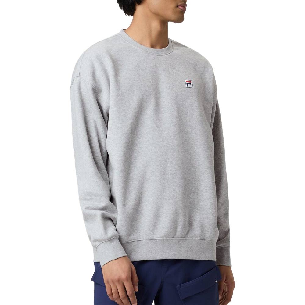 Fila Unisex Classic Relaxed Sweatshirt - Soft Cotton Pullover Hoodie for Men & Women (Grey) | Casual Streetwear, Gym, Lounge & Everyday Comfort Wear