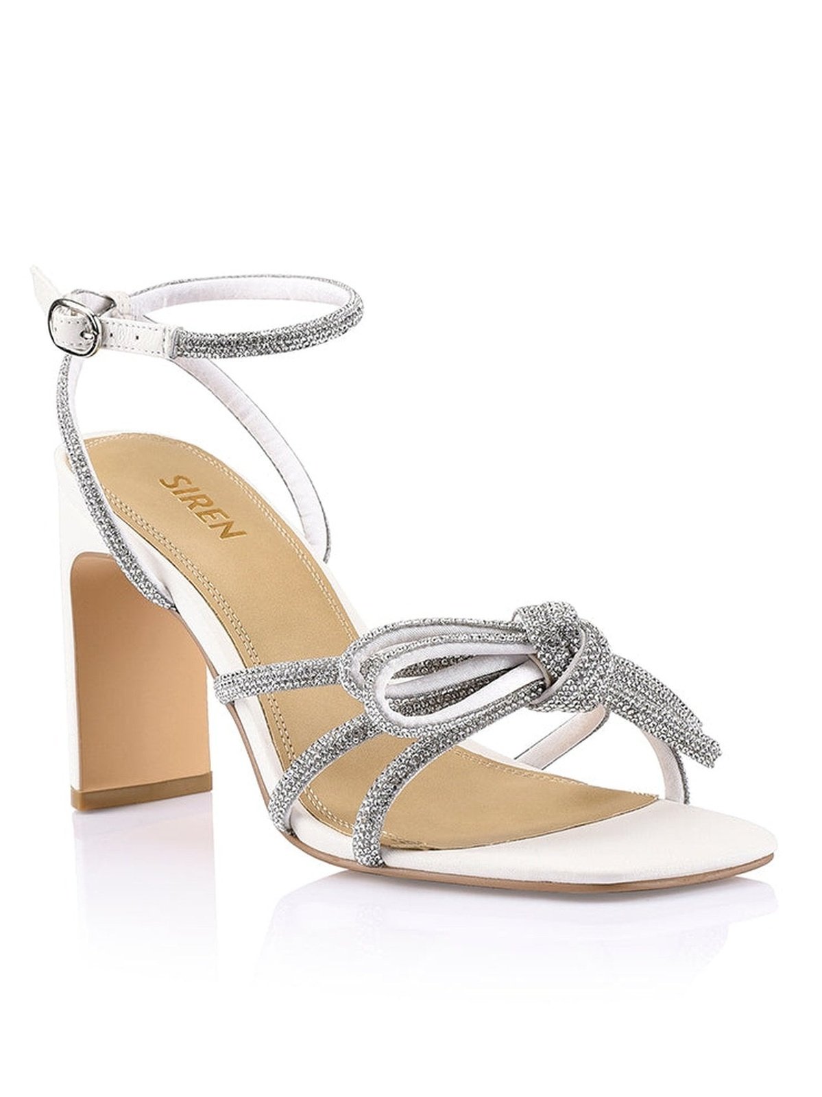 Kammie Women's Heeled Sandals - Premium Chalk Leather Strappy Sandals for Summer, Weddings & Date Nights