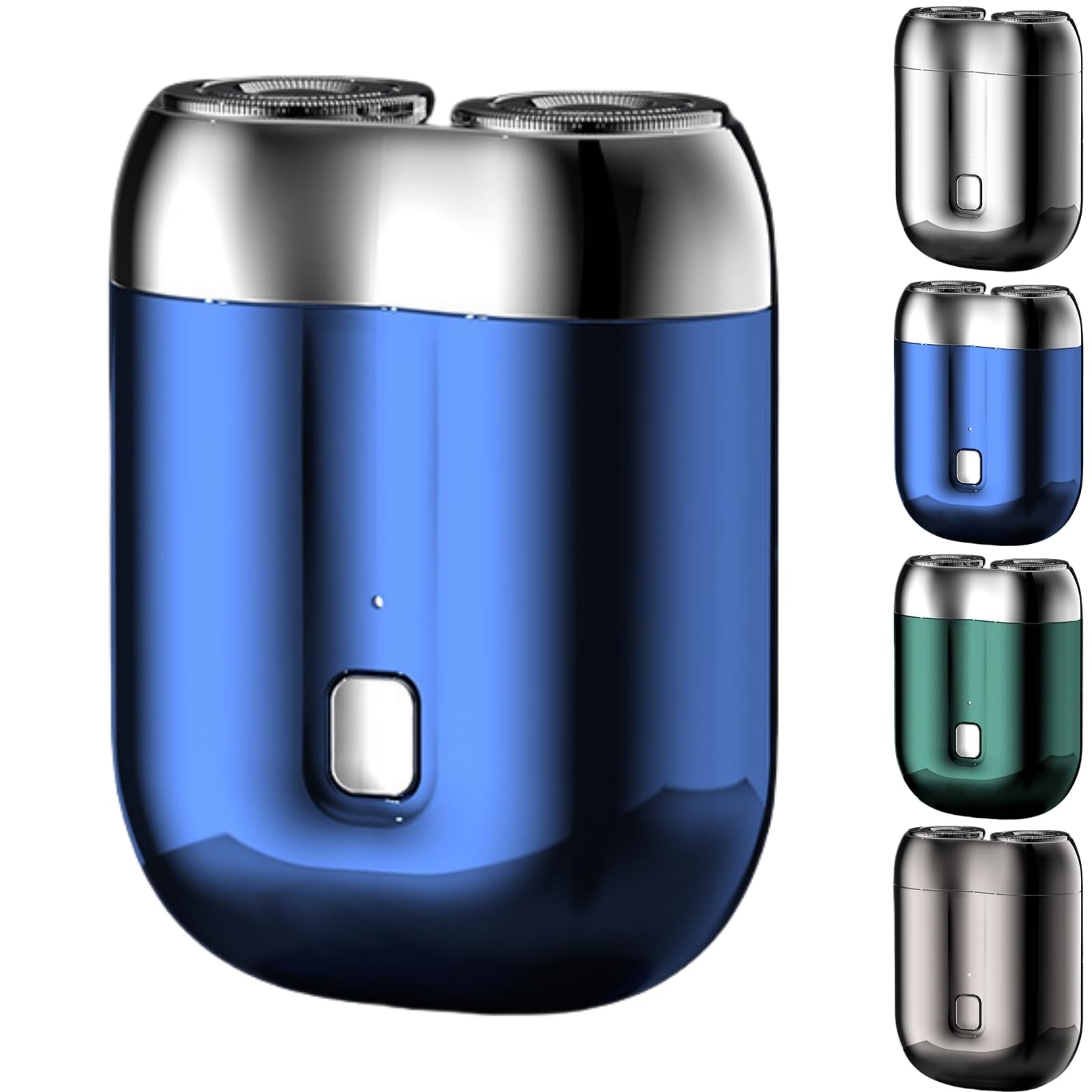 Mini Dual-Head Electric Shaver for Women & Men - Portable USB Rechargeable Shaver with Double Ring Movable Net Blades - Smooth Shaving for Travel, Gym & Daily Use (Blue)