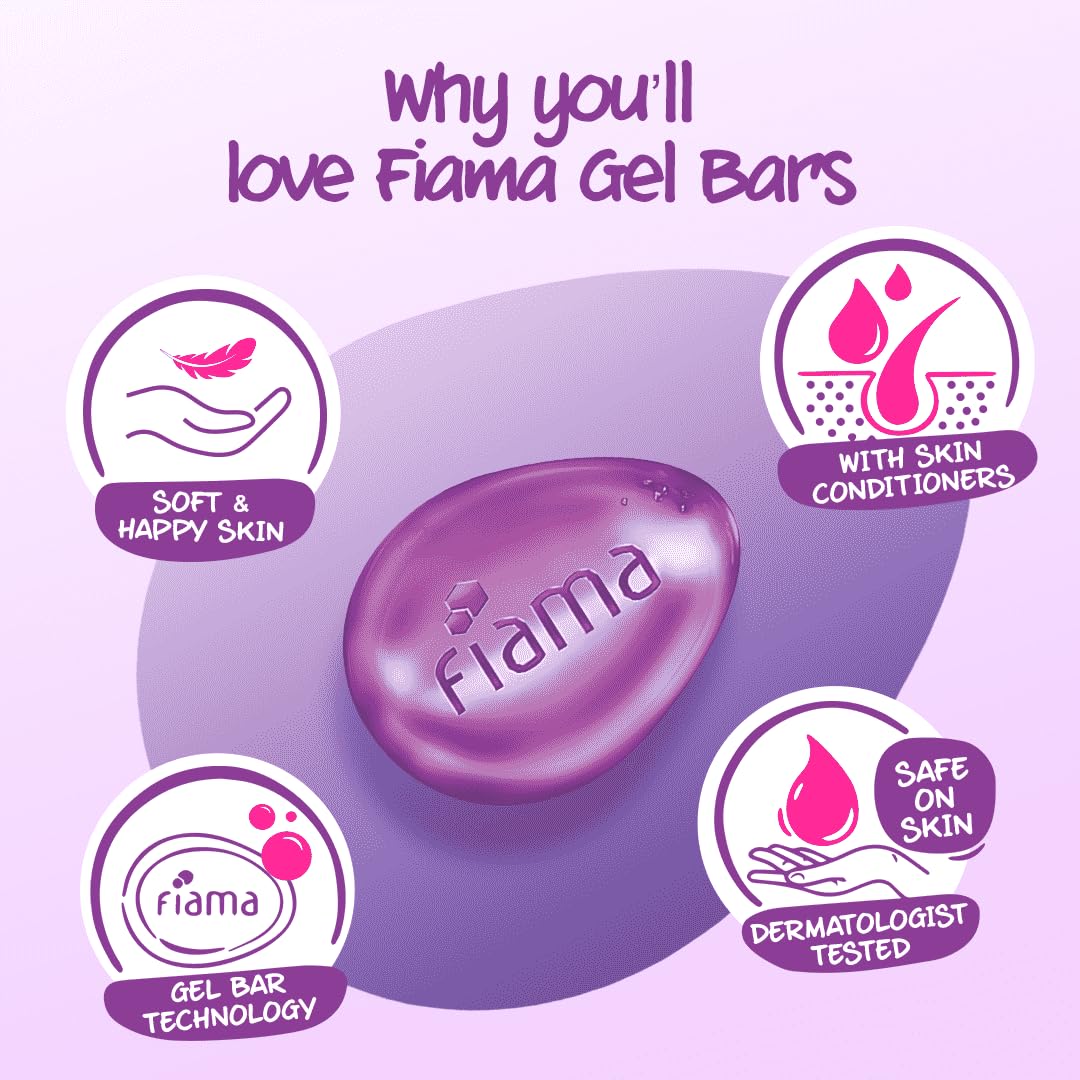 Fiama Gel Bathing Bar Mega Celebration Pack - 8 Unique Moisturizing Gel Soap Bars with Skin Conditioners for Soft & Hydrated Skin, 125g Each (Pack of 8) | Perfect for Daily Shower, Spa Day, Gifts & Travel