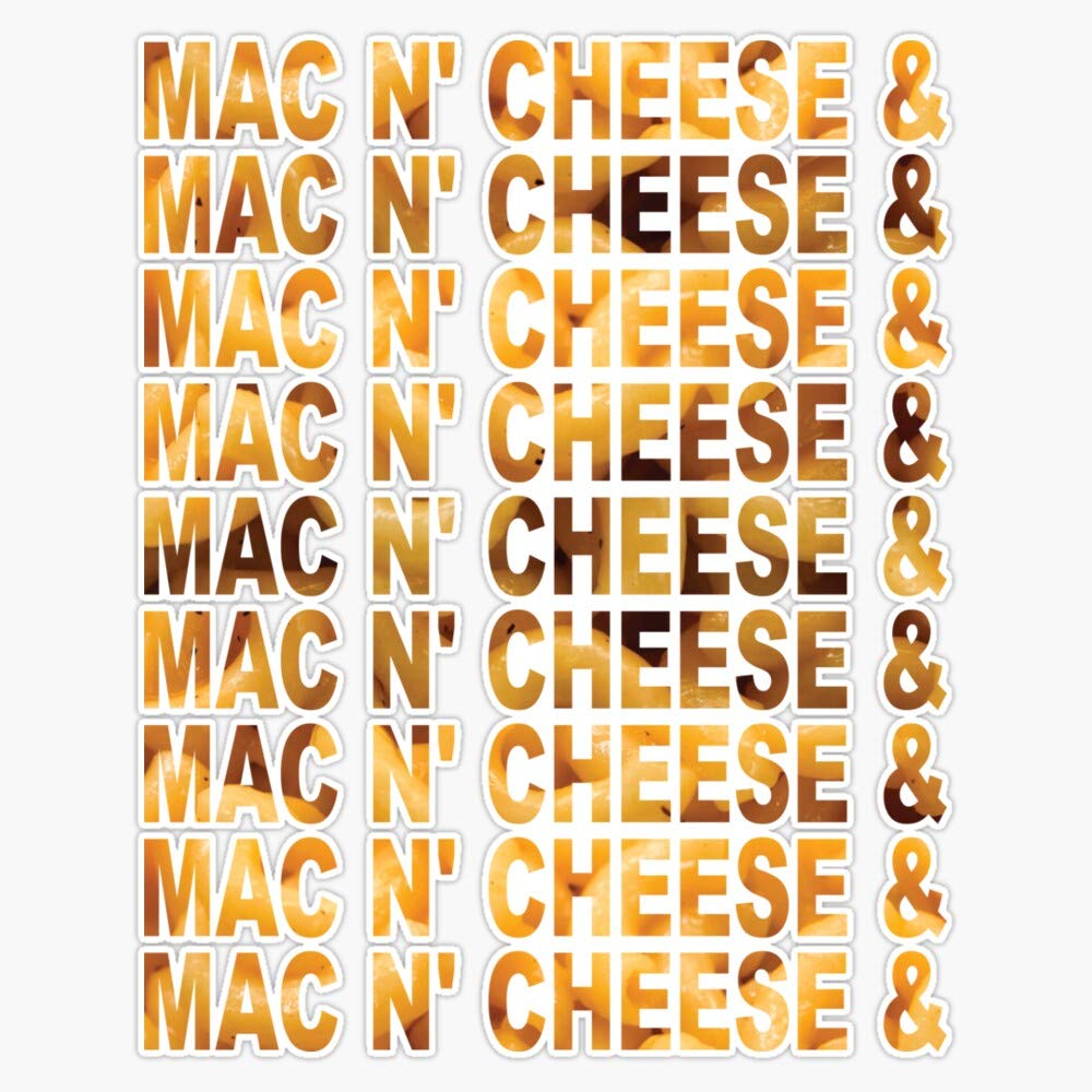 Mac N' Cheese Vinyl Bumper Sticker Decal - Waterproof 5 Inch Car Laptop Skateboard Decoration - Perfect for Food Lovers & Kitchen Decor
