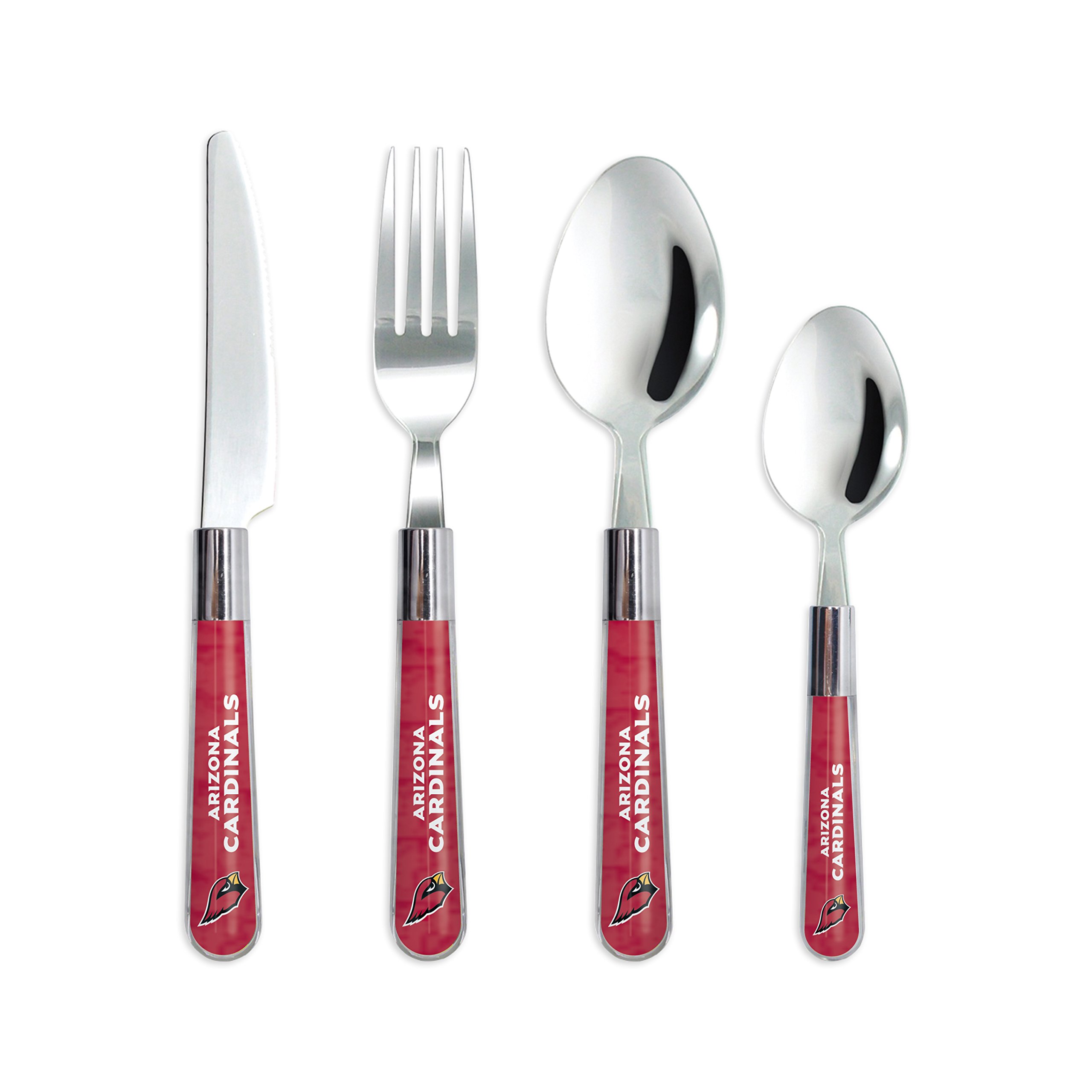 16-Piece NFL Stainless Steel Flatware Set - Forks, Knives, Spoons & Teaspoons - Durable Dishwasher Safe Cutlery - Perfect Gift for Football Fans - Great for Game Day Parties, Tailgating & Sports-Themed Dining