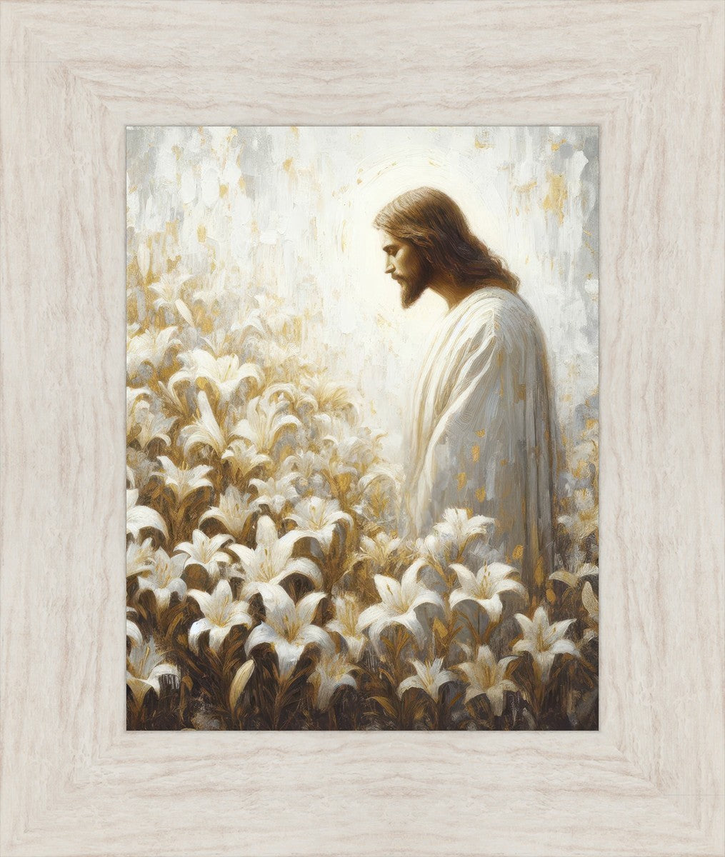 Consider The Lilies - Inspirational Christian Wall Art Decor for Home & Office | Perfect for Living Room, Bedroom, Church & Gift Giving