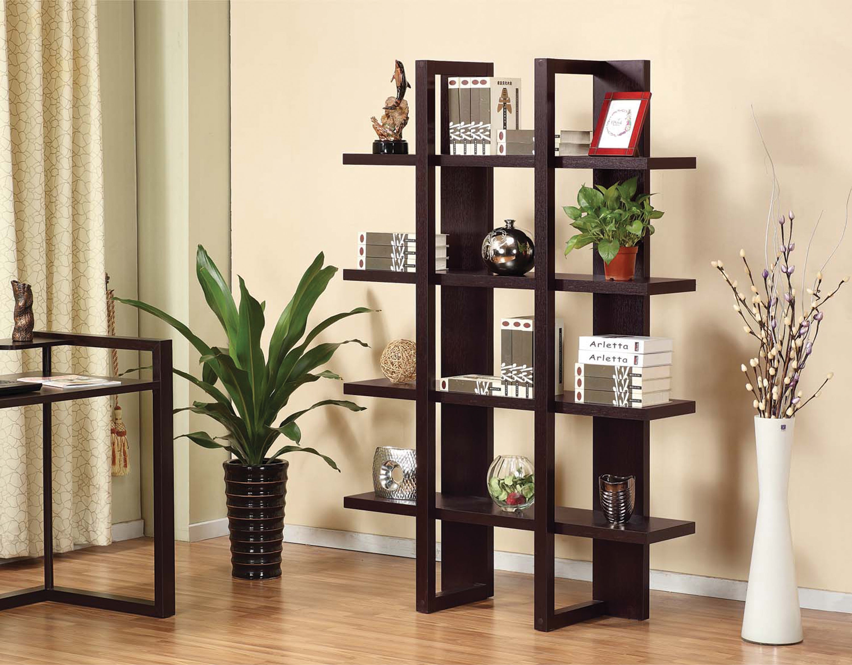 Dark Cherry Wood Bookcase - Sturdy 5-Tier Bookshelf for Home & Office - Perfect for Living Room, Bedroom, Study & Library Storage