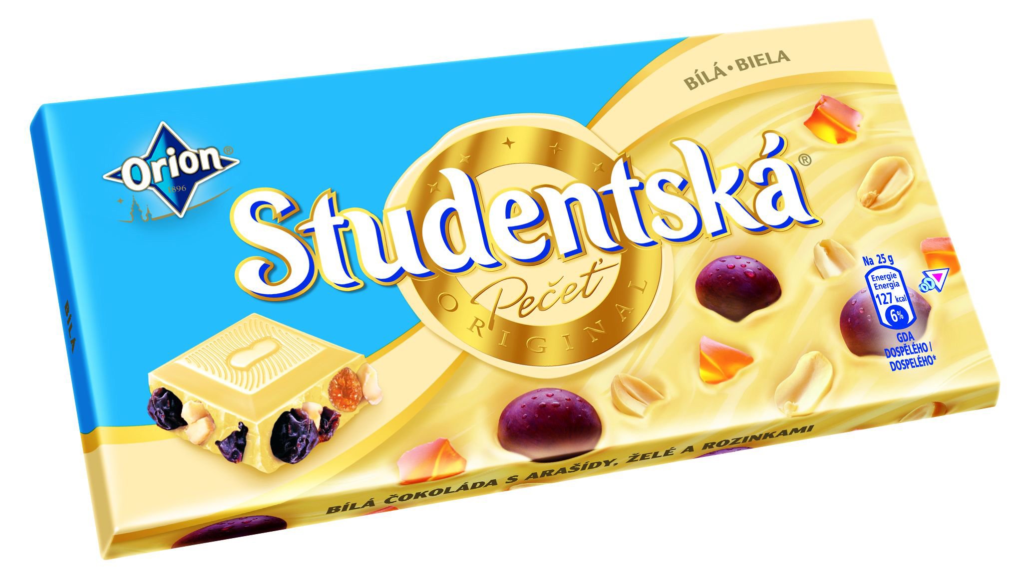Orion Studentska White Chocolate Covered Raisins and Nuts 180g (6.3oz) - Delicious Snack for School, Office & Movie Nights