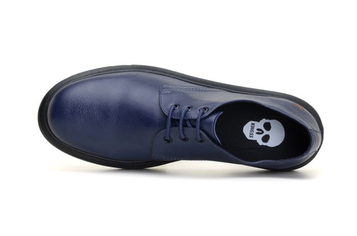 King55 Navy Derby Shoes for Men - Classic Formal Dress Shoes for Business, Wedding & Office Wear