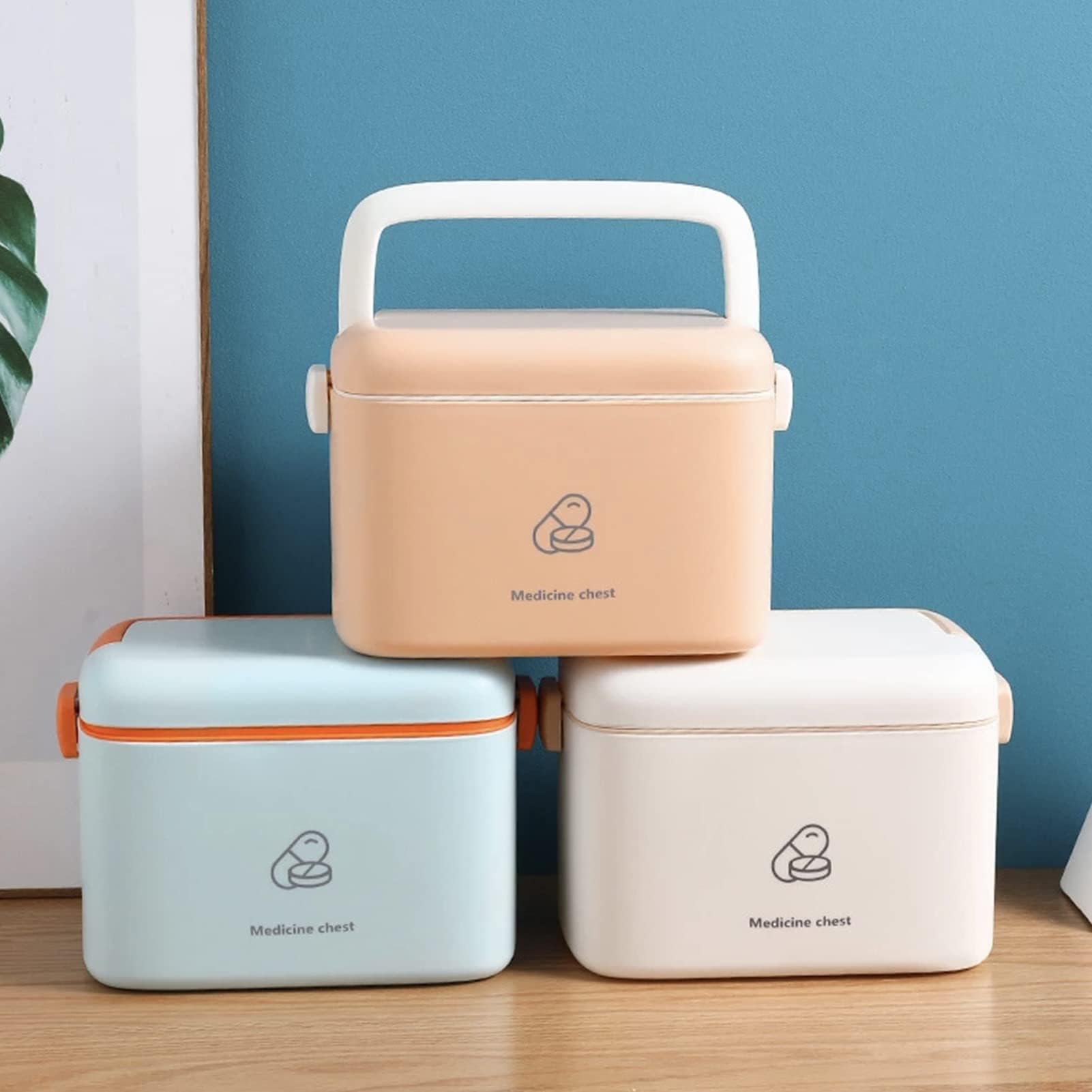 Portable Medical Storage Box - Double Layer First Aid Kit with Safety Buckle, 24x15x16cm White Medicine Organizer for Home, Office, Car & School | Perfect for Emergency Preparedness, Travel & Daily Medication Management