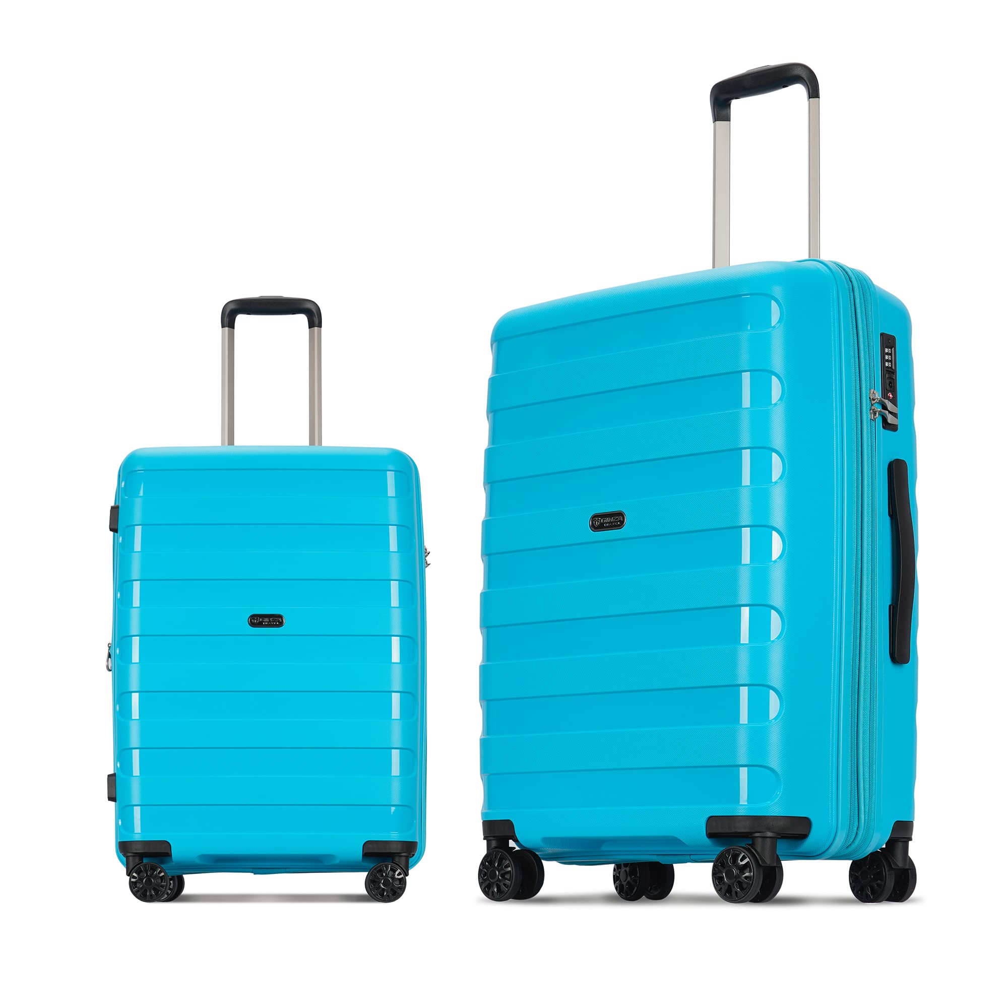 Expandable 2-Piece PP Luggage Set with Spinner Wheels & TSA Lock - 20