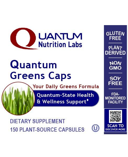 Quantum Nutrition Labs Super Greens Capsules - Organic Superfood Supplement with Kale, Spinach & Alfalfa | 150 Vegetarian Capsules for Daily Wellness, Detox & Energy Boost | Perfect for Busy Professionals & Health Enthusiasts