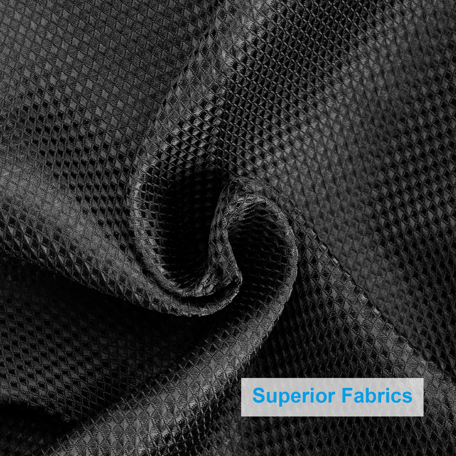 AmazerBath Waffle Weave Shower Curtain - Heavy Duty Hotel Quality Fabric Bathroom Curtain 72x78 Inches, Black - Perfect for Luxury Bathrooms & Spa-Like Showers
