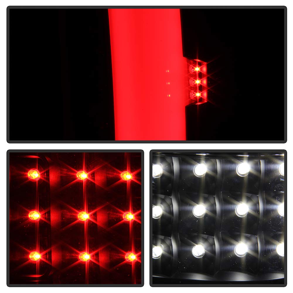 ACANII LED Tail Lights for 2007-2013 Chevy Silverado 1500/2500/3500 - Black Housing Sequential Turn Signal Brake Lamps - Upgrade Truck Lighting for Night Driving & Enhanced Safety