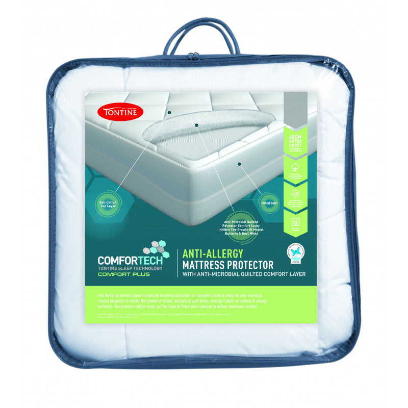 Comfortech Anti-Allergy Fitted Mattress Protector for Single Bed | Hypoallergenic, Waterproof & Breathable | Perfect for Allergy Sufferers, Kids & Guest Rooms
