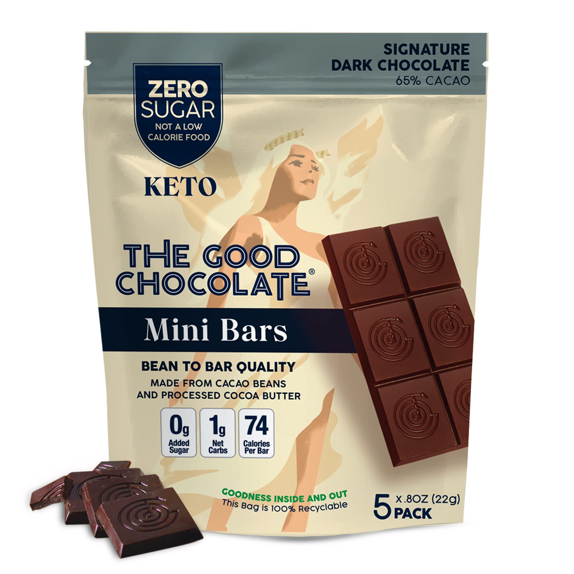 Keto Dark Chocolate Mini Bars - Zero Sugar, Low Carb, Vegan Snacks | Gluten-Free, Dairy-Free, Low Calorie | Perfect for Keto Diet, Weight Loss & Healthy Lifestyle