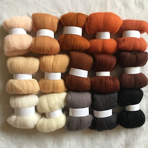 TRENDYBOY Premium Crochet Kit - 15 Color Wool Yarn for Needle Felting (5g/10g/20g/50g/100g Options) - Soft Wool Roving & Felt Fabric - Perfect for DIY Crafts, Home Decor, and Creative Projects