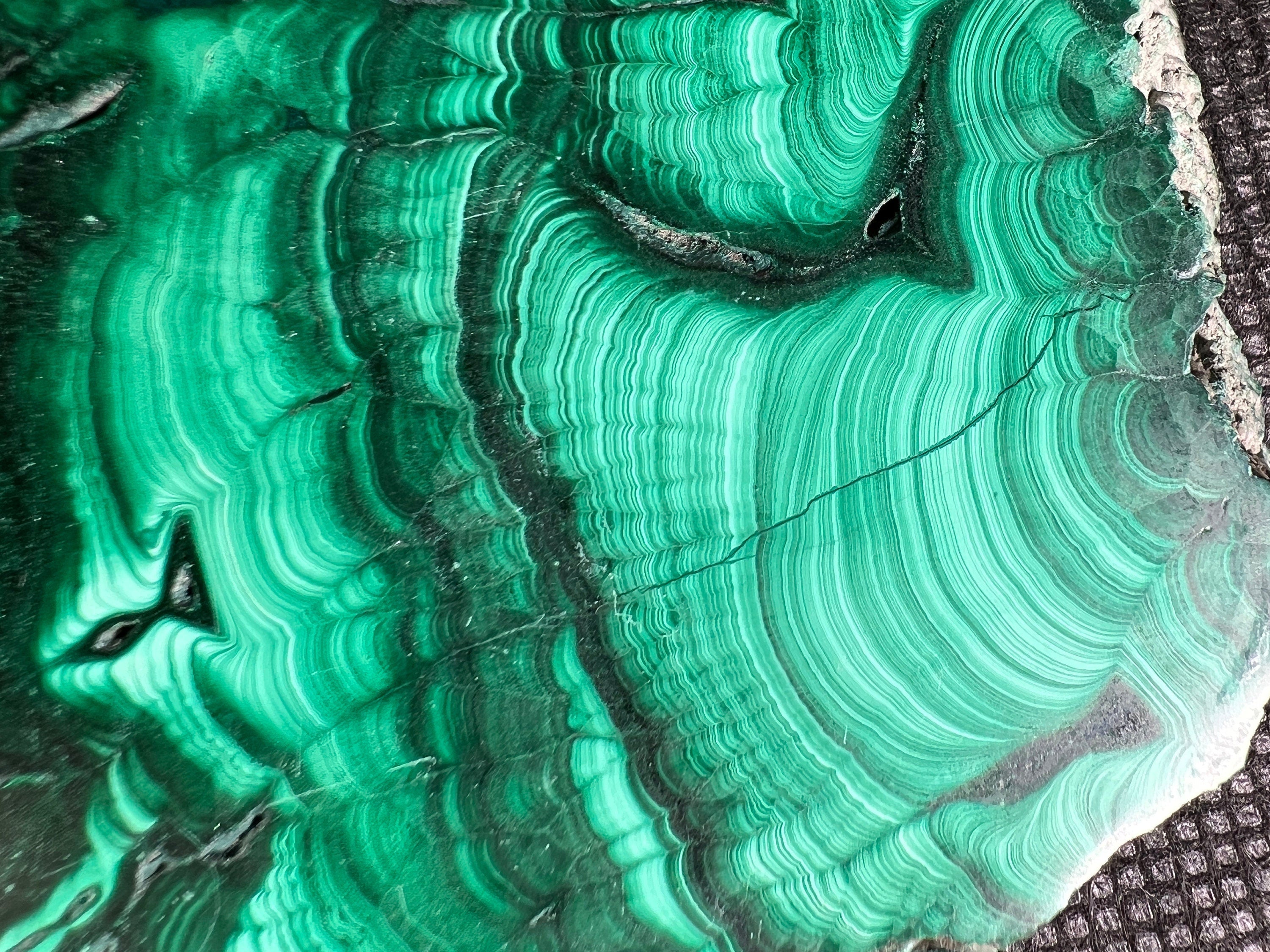 Natural Green Malachite Crystal Slab - Premium Stone for Jewelry Making, Unique Handcrafted Gift, Elegant Home Decor (50421) | Perfect for DIY Crafts, Meditation Spaces & Luxury Interior Design