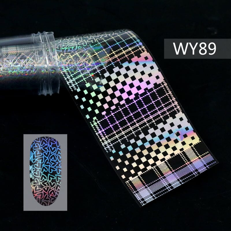 Holographic Laser Transfer Foil Roll - WY Series for DIY Crafts, Nail Art, and Scrapbooking | Premium Adhesive Foil for Creative Projects