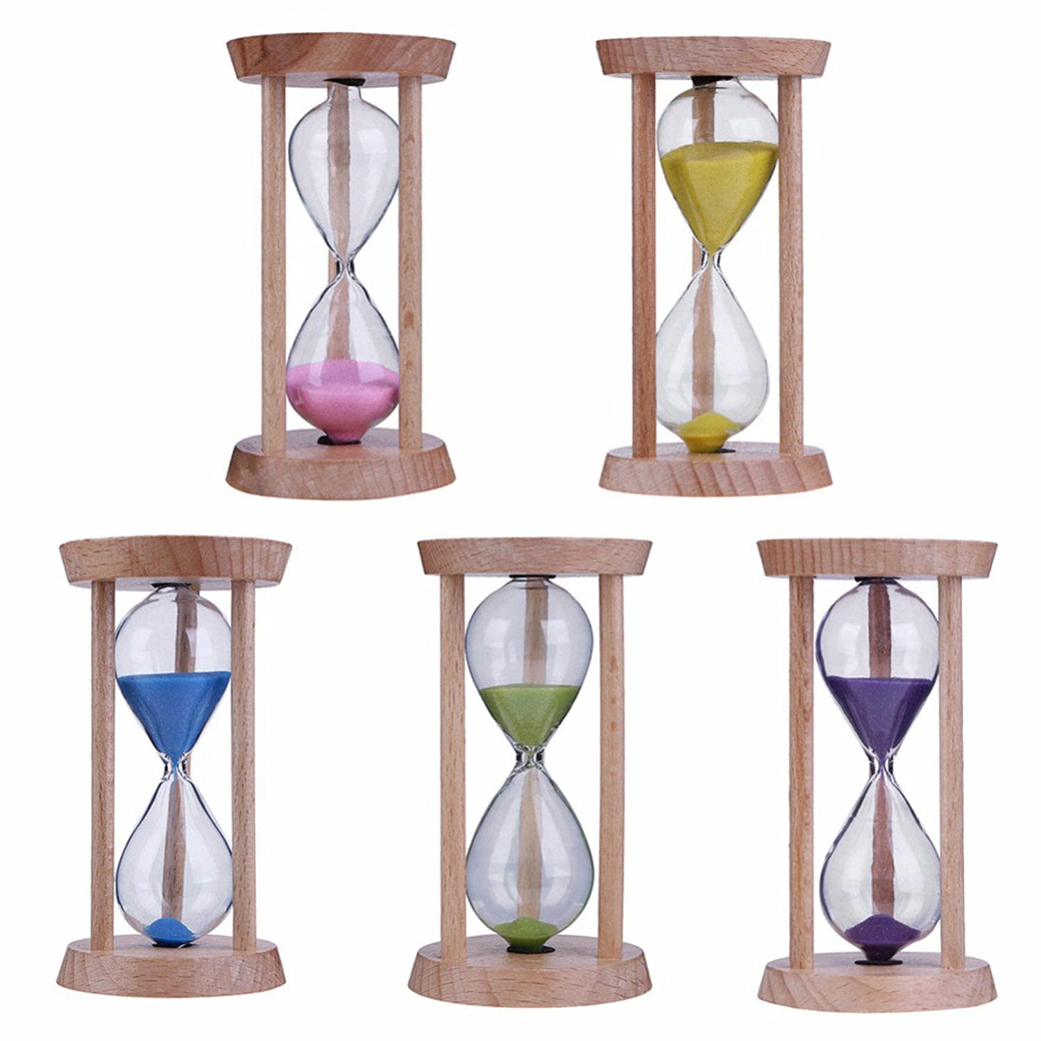 3 Minute Wooden Hourglass Sand Timer - Kids Toothbrush Timer, Fun Time Management Tool for Children, Unique Home Decor & Gift Idea for Birthday, Classroom, Bathroom & Office Use