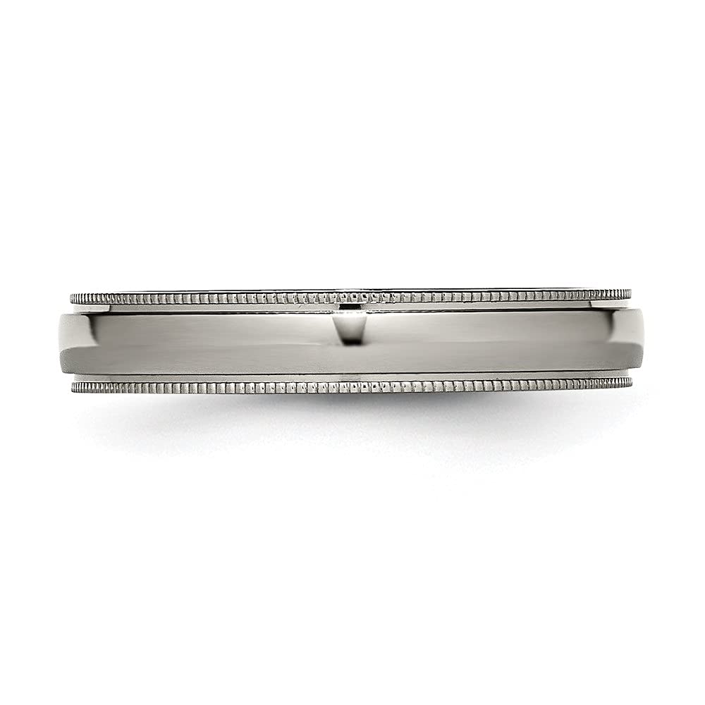 Titanium 4mm Grooved & Beaded Edge Wedding Band Ring for Men & Women - Size 8.5 - Durable Comfort Fit Jewelry for Everyday Wear, Anniversary Gifts & Special Occasions