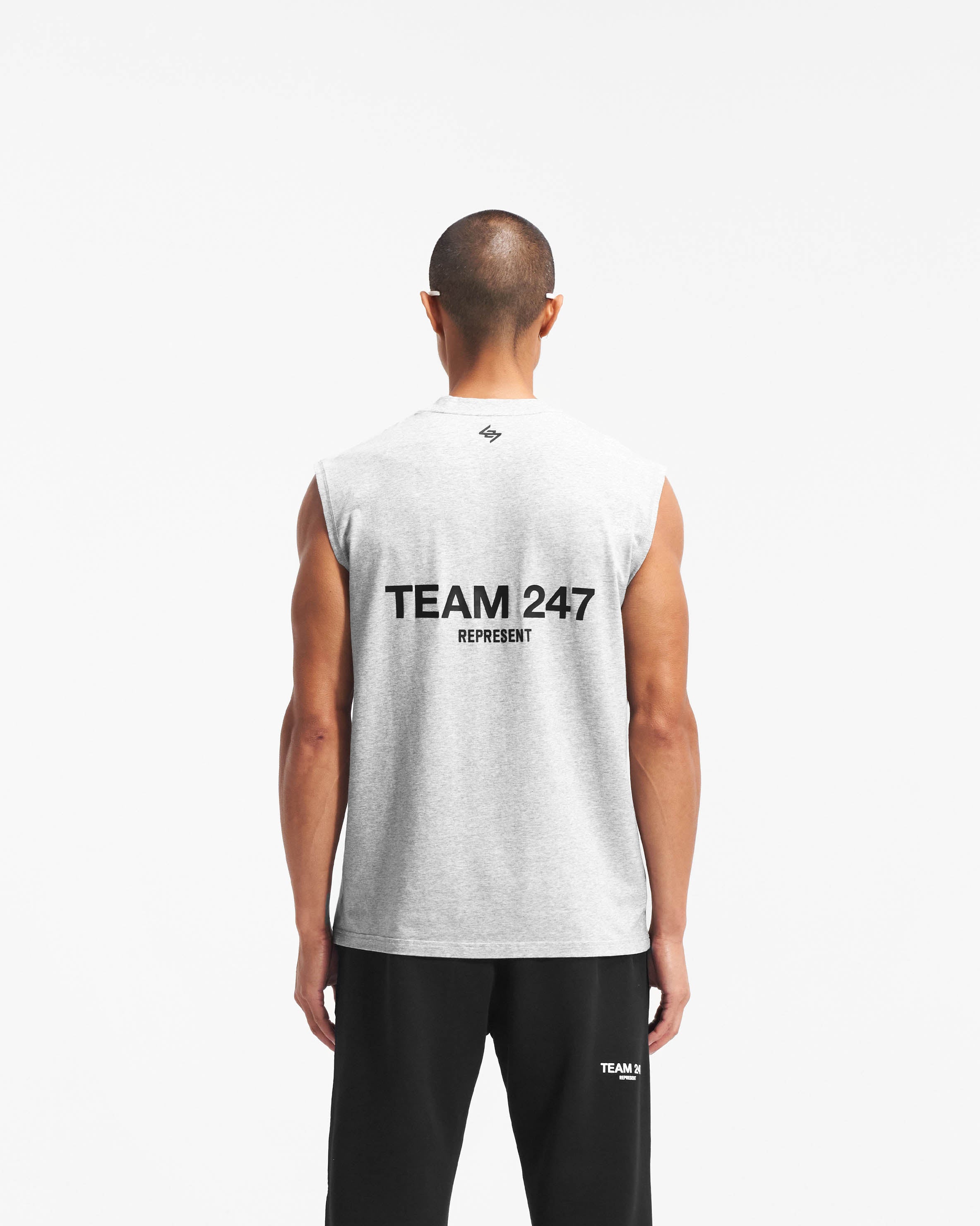 Team 247 Oversized Tank Top for Women - Soft Cotton Ash Grey Casual Shirt - Perfect for Gym, Yoga, and Summer Outfits